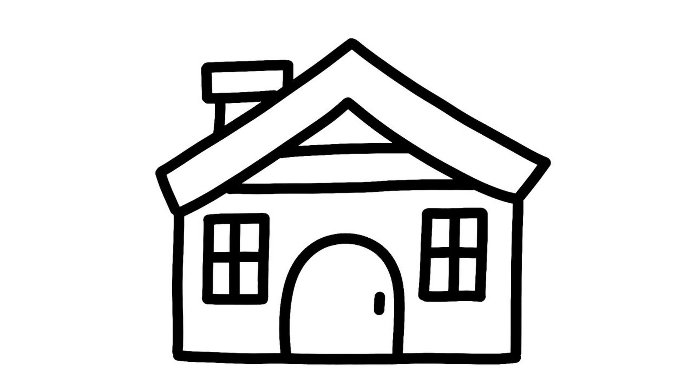 简笔画立体小房子图片