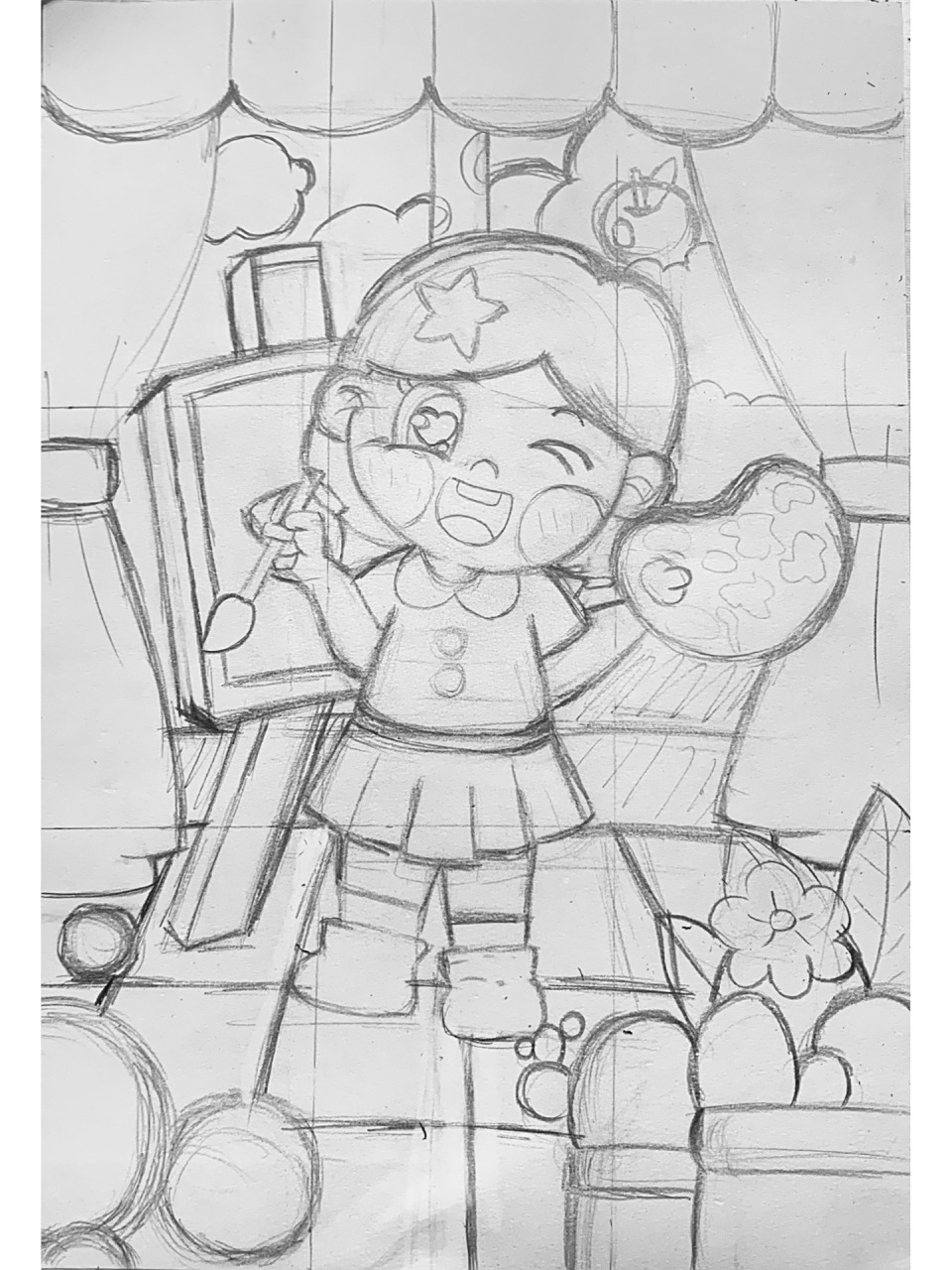 儿童画《我的梦想》主题画 又名《我是小画家》 临摹小🍠别人作品稍