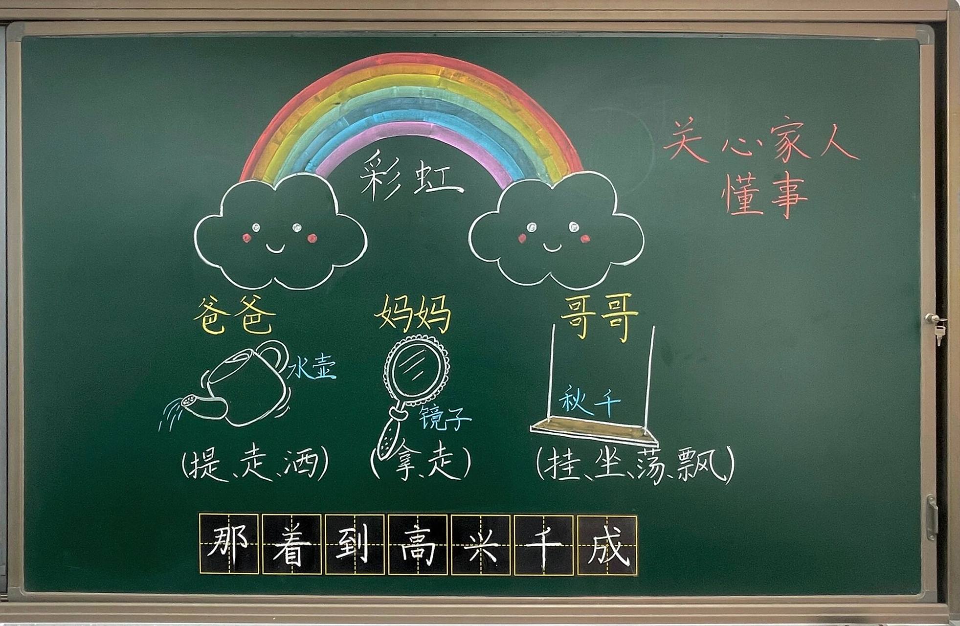 【一下语文】第四单元《彩虹》板书 969696