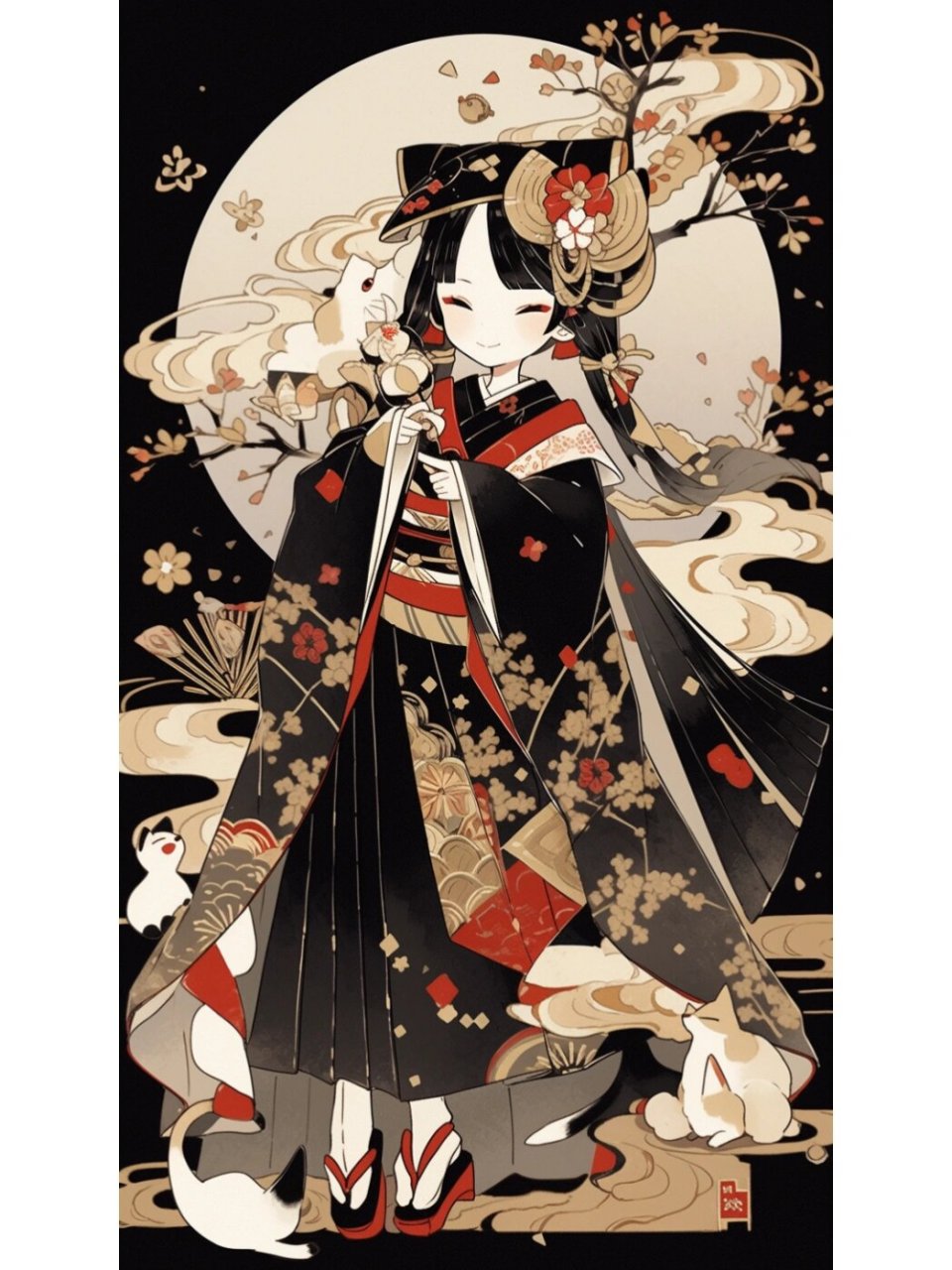 和服艺伎花魁服装 灵感来源《艺伎回忆录》 我不知道我们何时才能再见