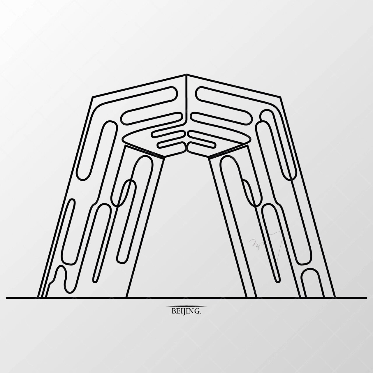 北京地标建筑插画