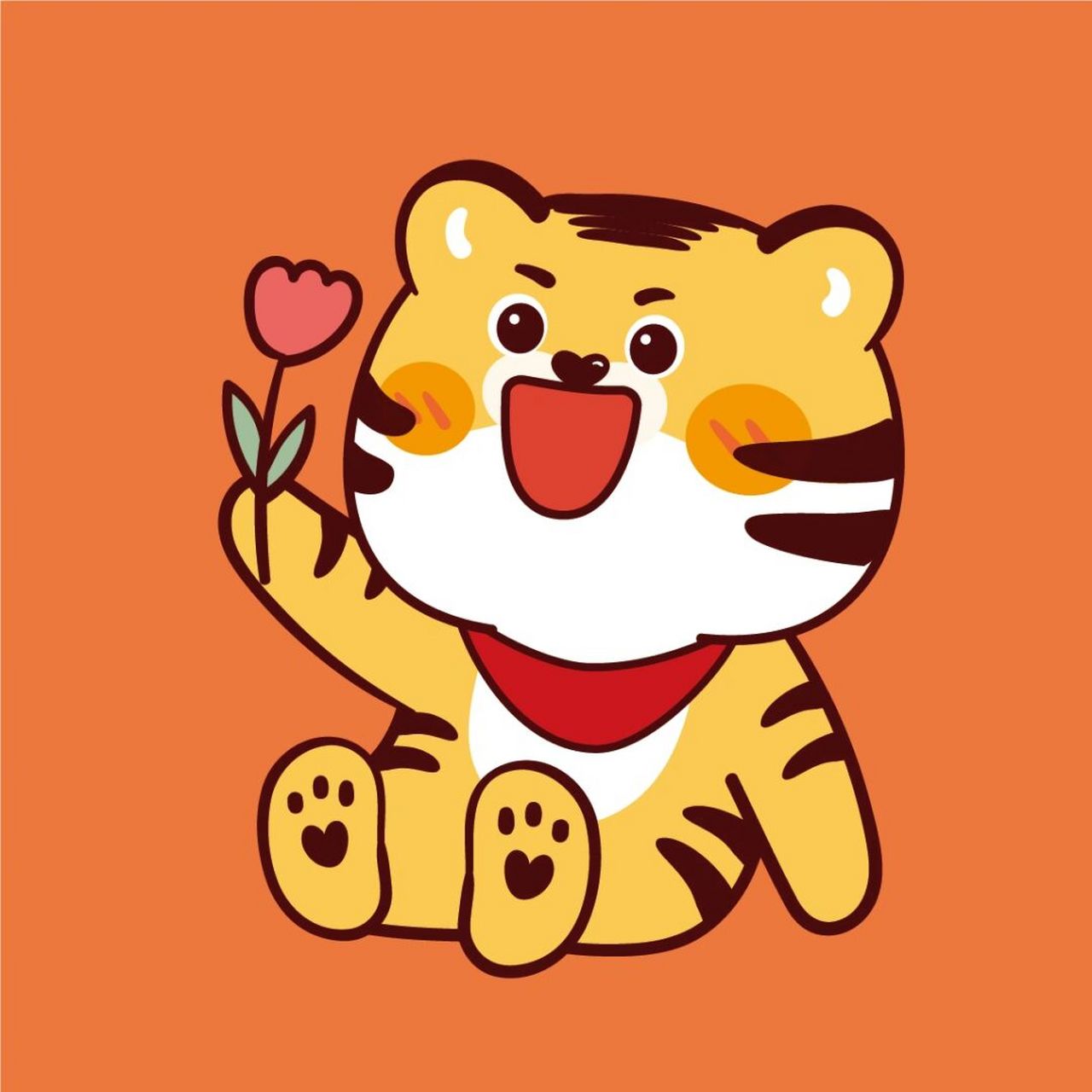 2022虎年萌虎ip卡通可爱形象设计插画艺术家 虎小宝——微信表情包可