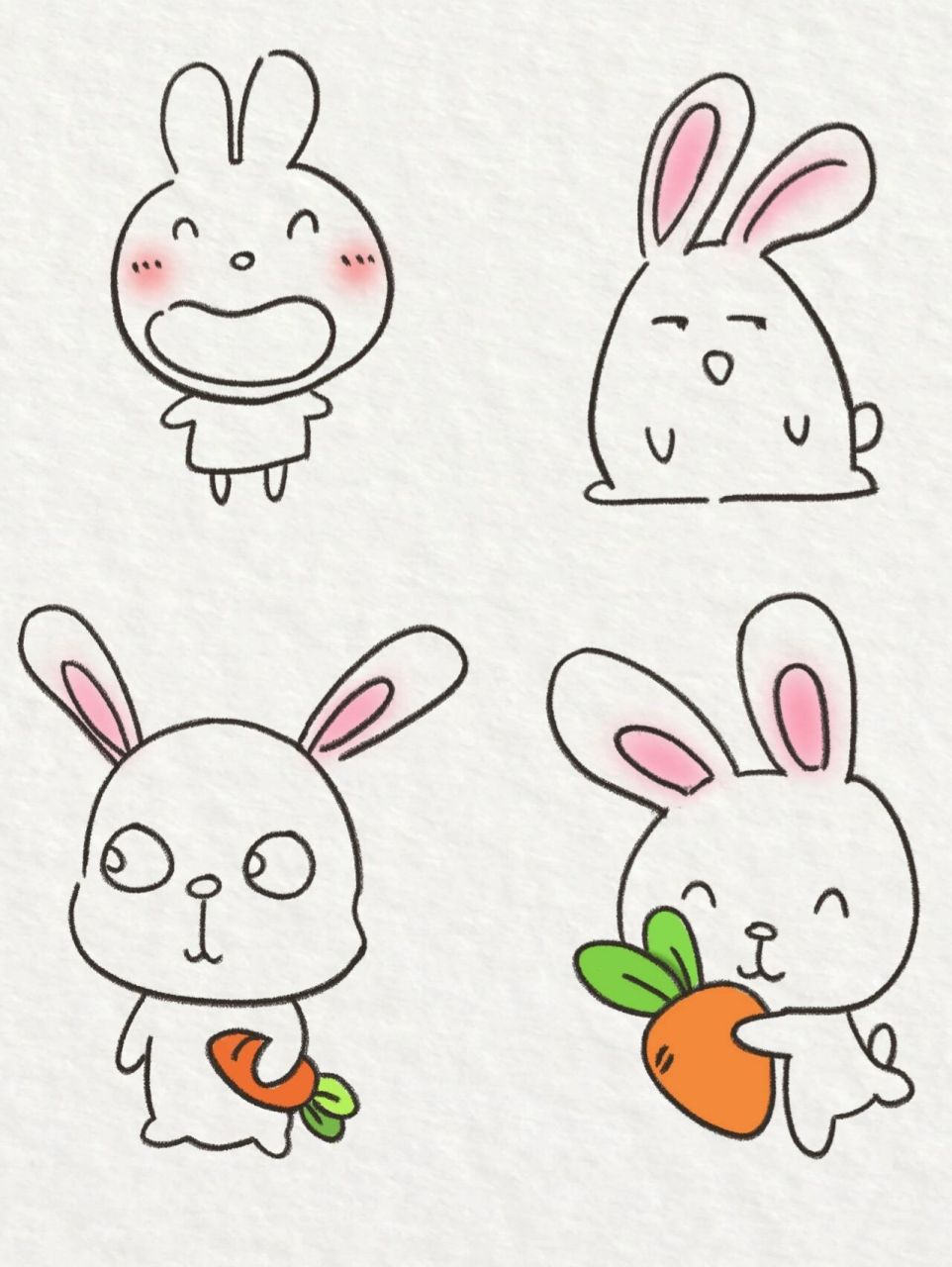 超可爱的兔兔简笔画|一起来画吧~ 今天分享一波可爱的小兔兔 兔兔那么