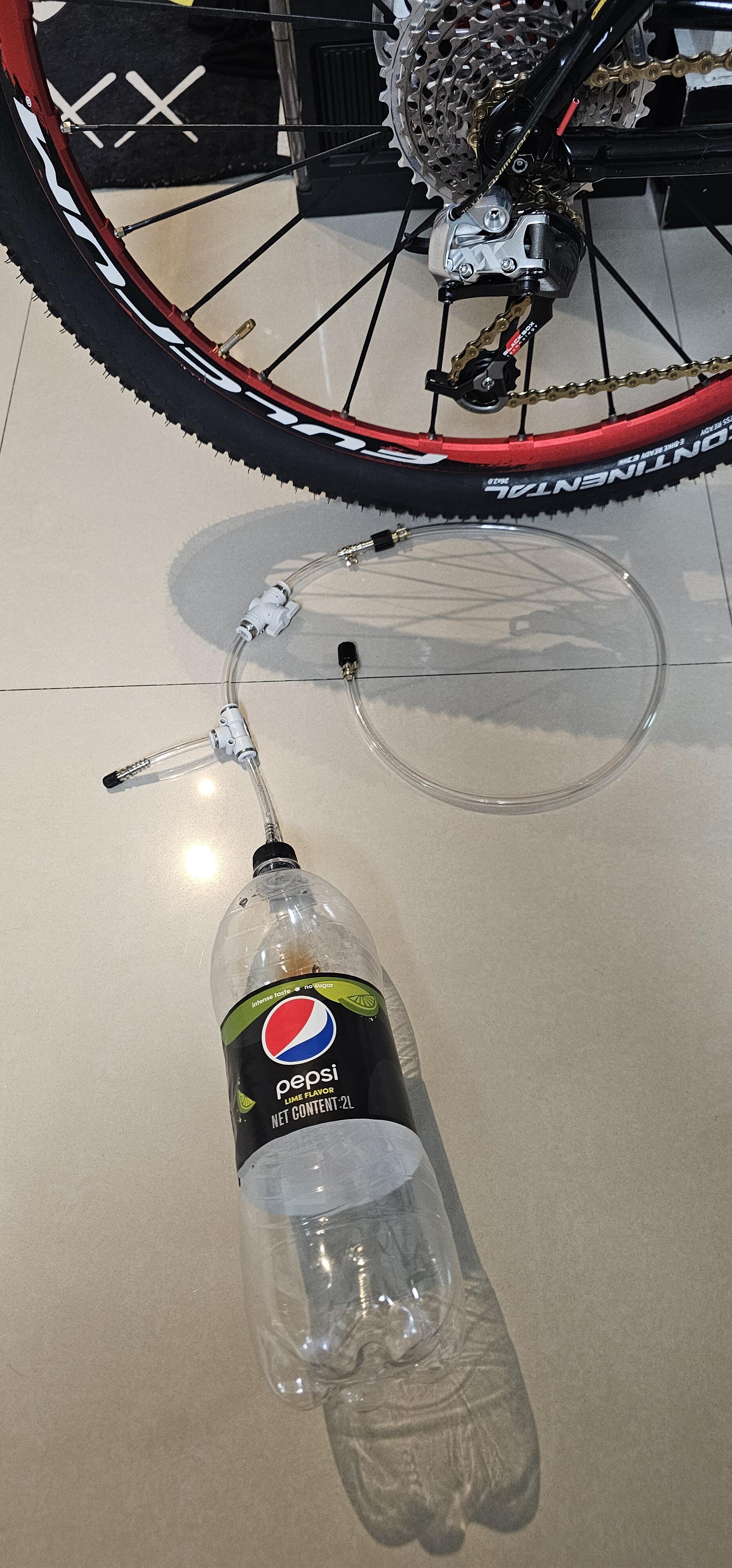 自制山地车 公路车真空胎高压充气瓶