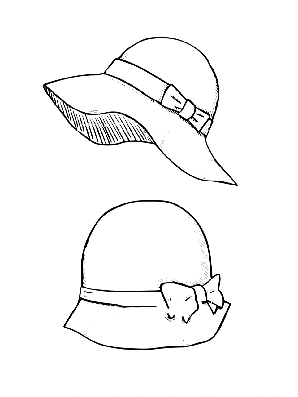 草帽系列(可打印) 整理一组草帽9100系列素材简笔画 需要的小姐
