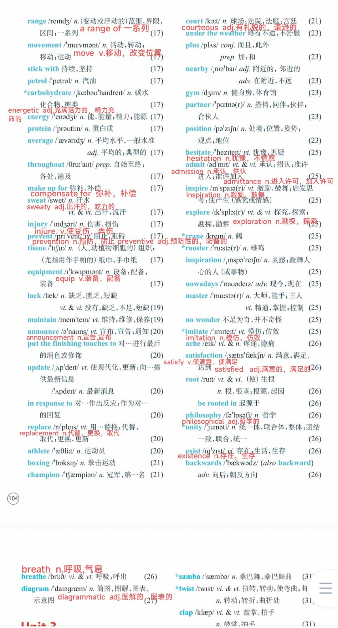 高一必修2英语单词表图片