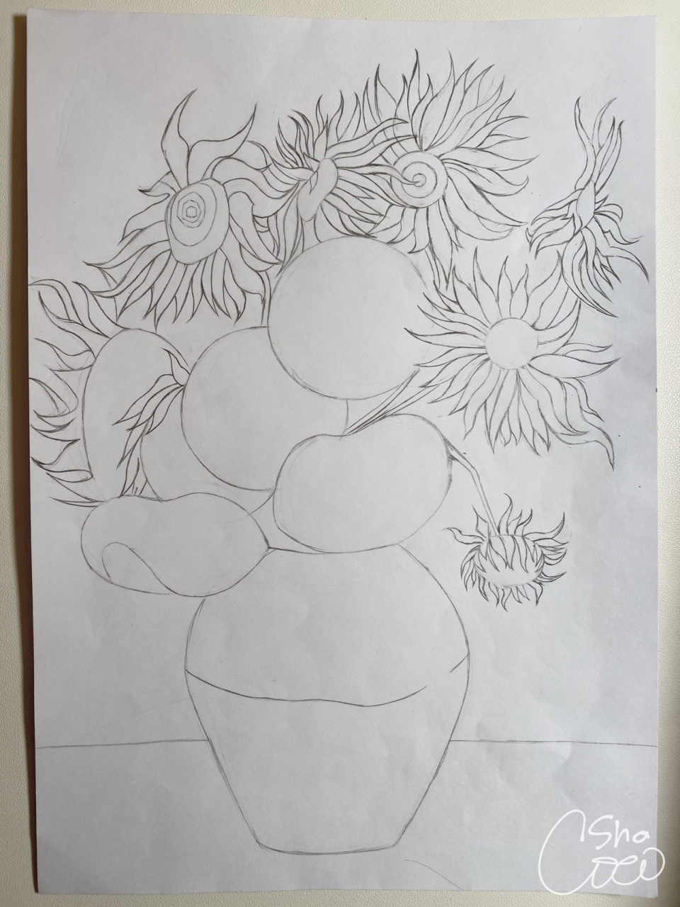 梵高向日葵 简笔画图片
