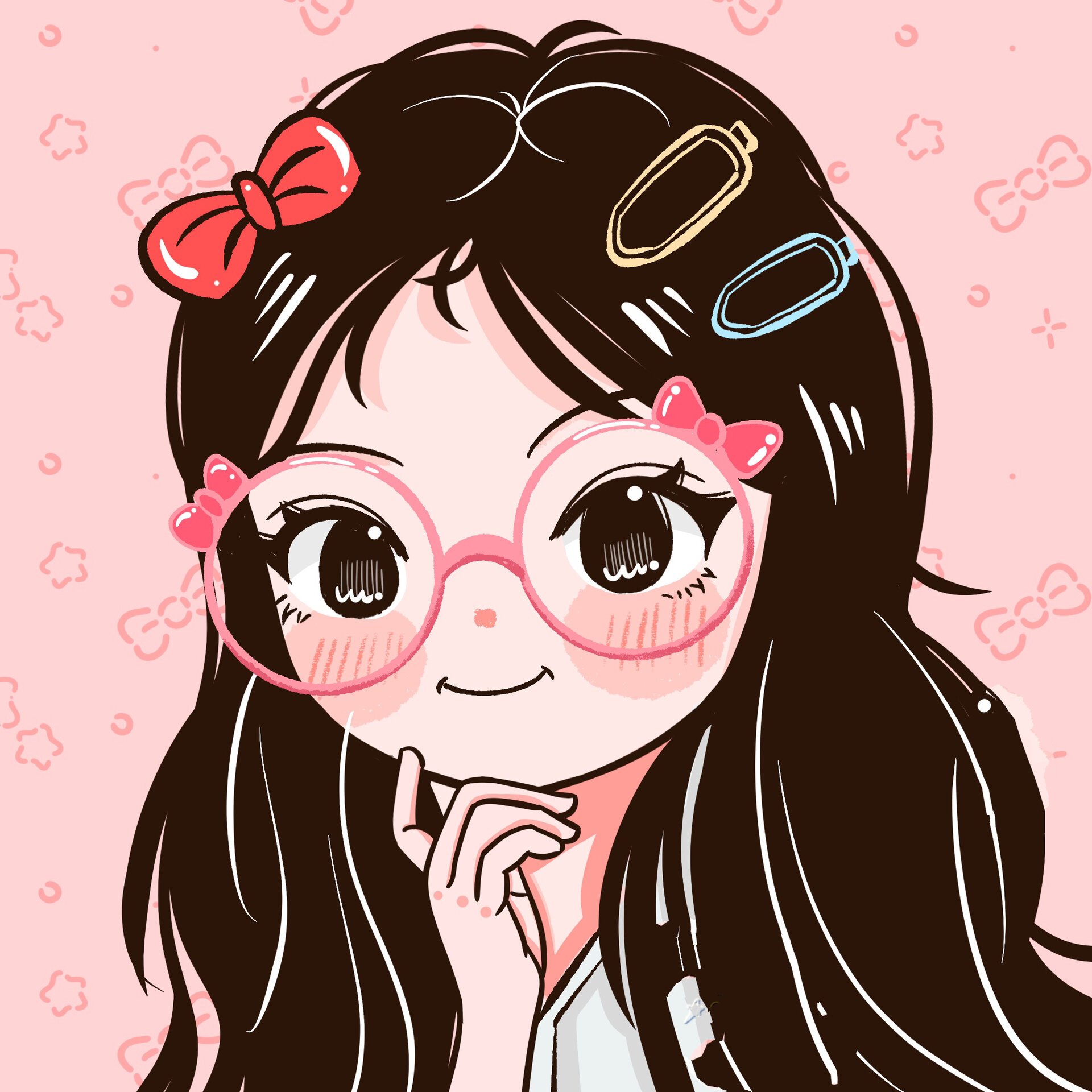 可爱眼镜女孩|凑一组闺蜜头像