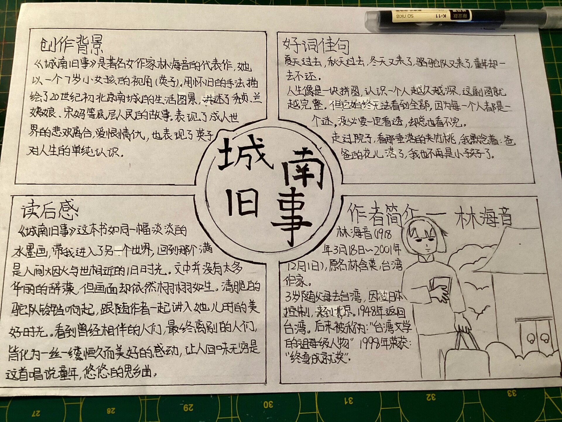 城南旧事手抄报