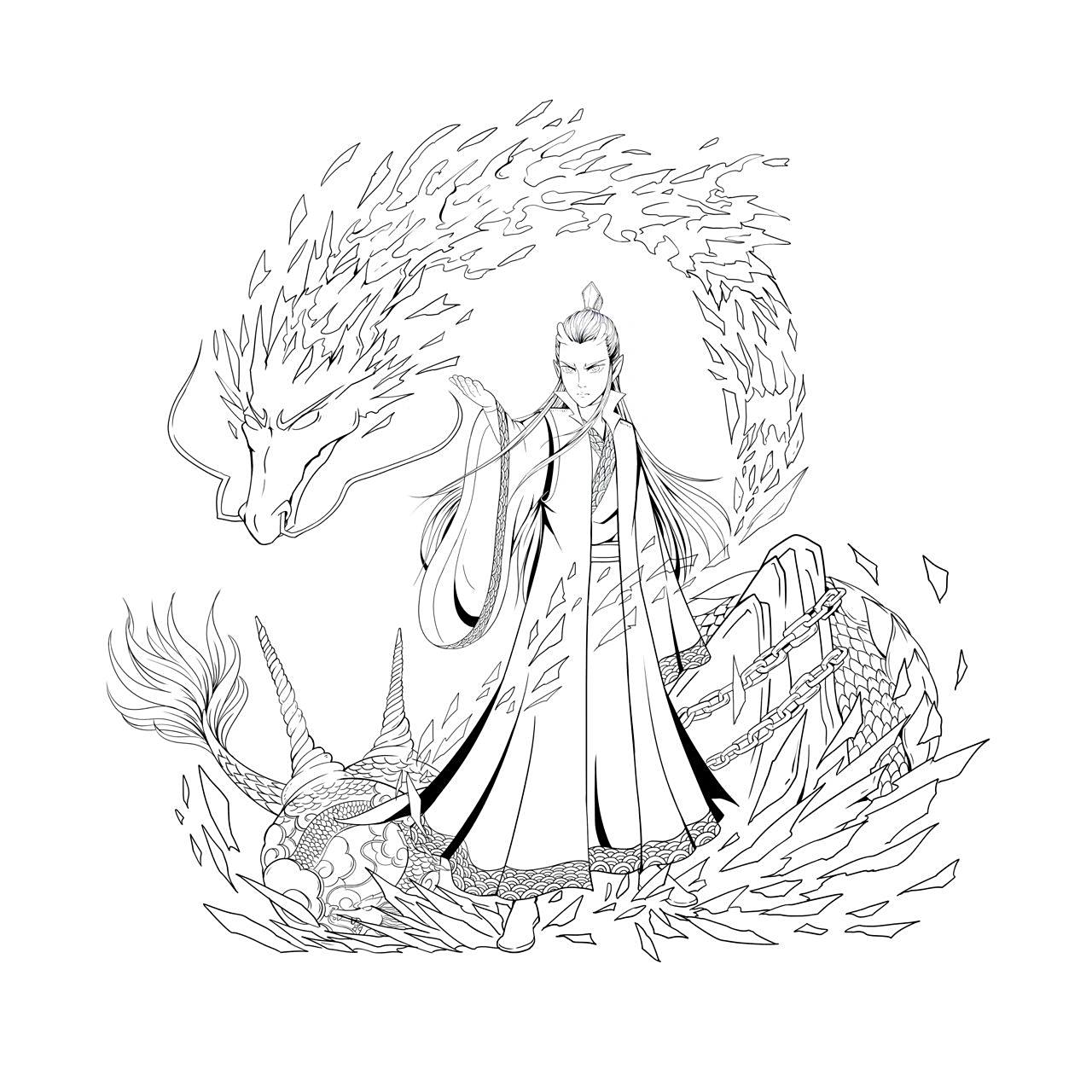 哪吒系列角色图鉴-敖丙(绘制过程分享)