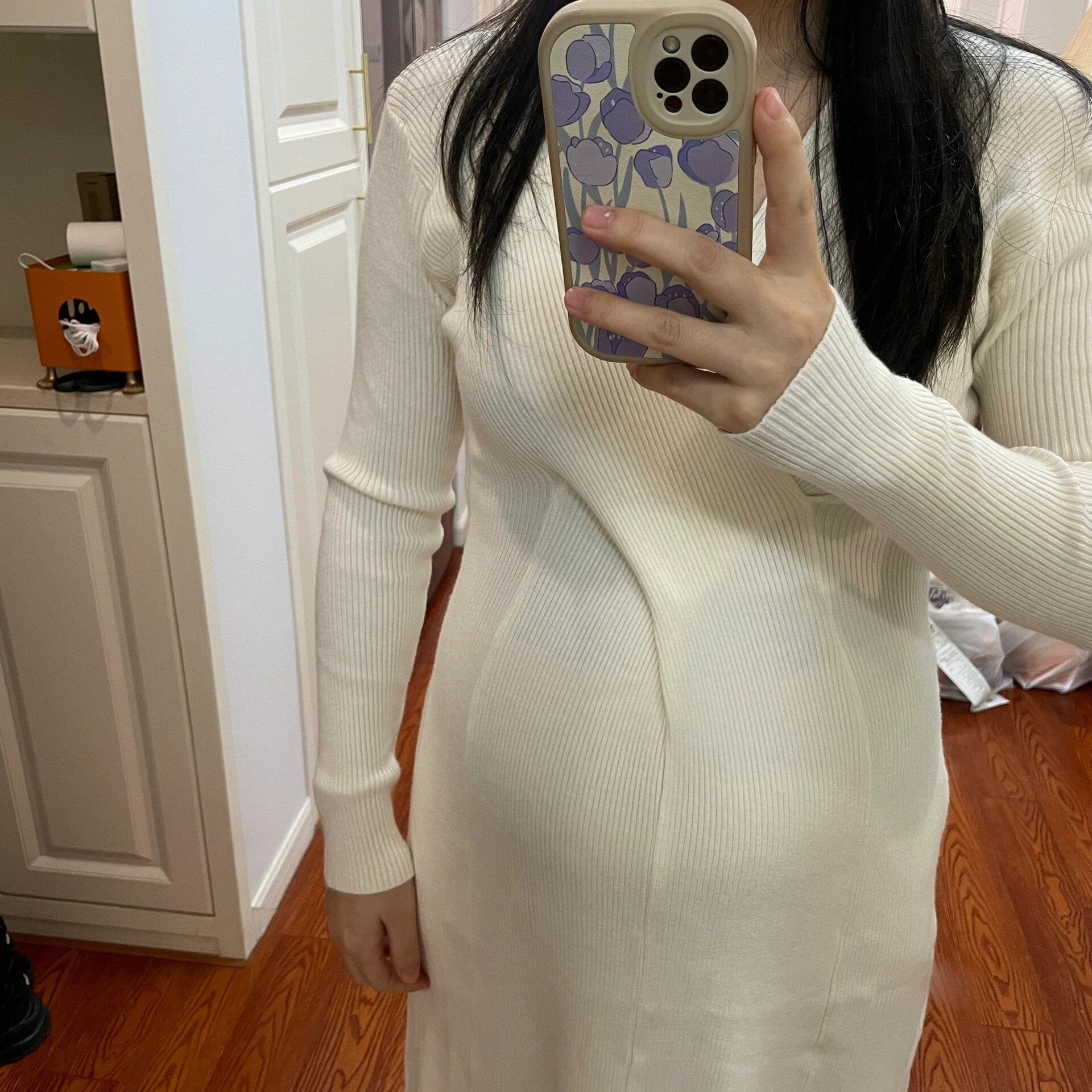 孕20周,孕妈们进来说下肚子大小