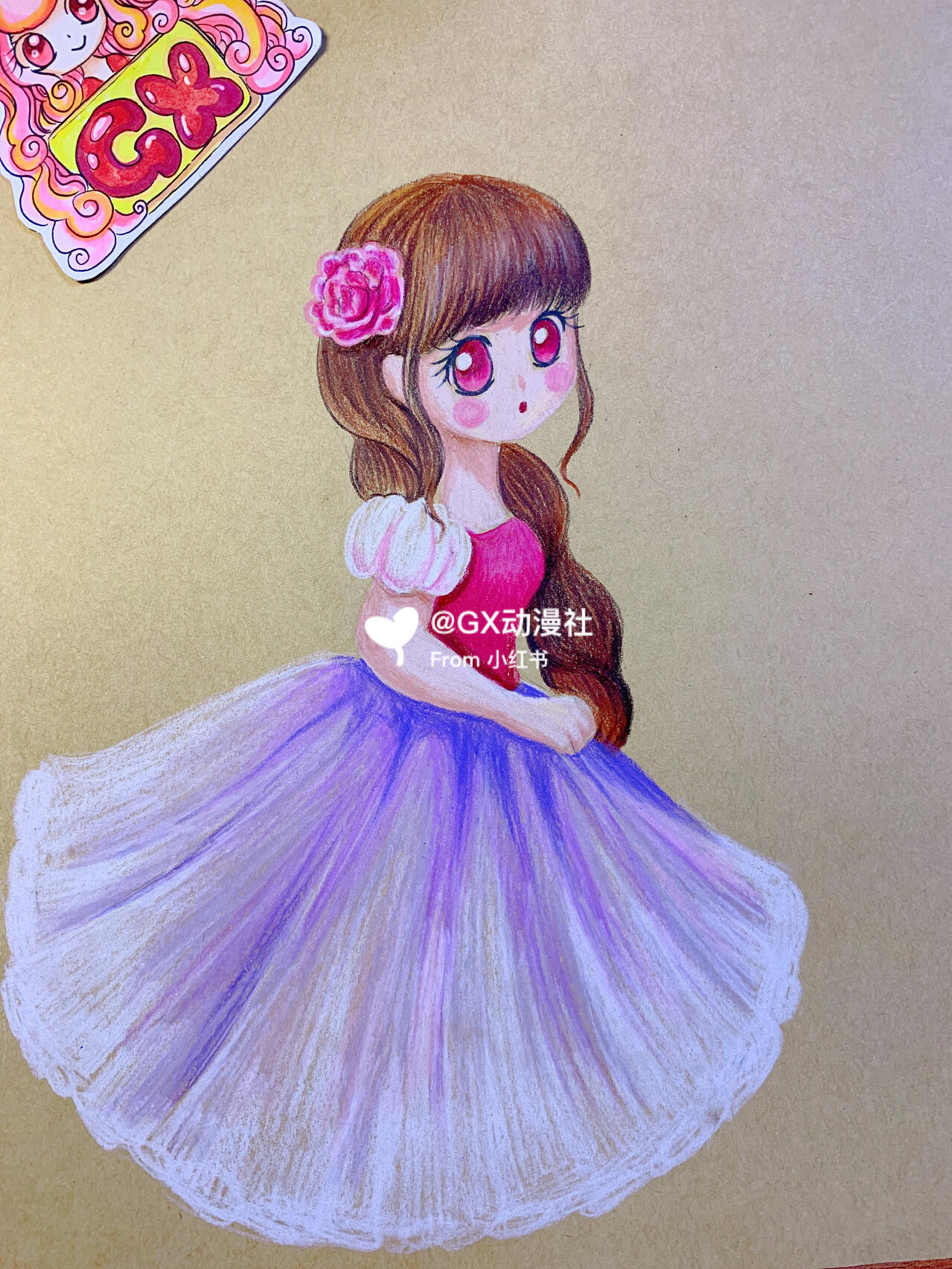 适合7岁以上宝贝画的初级彩铅小公主👸