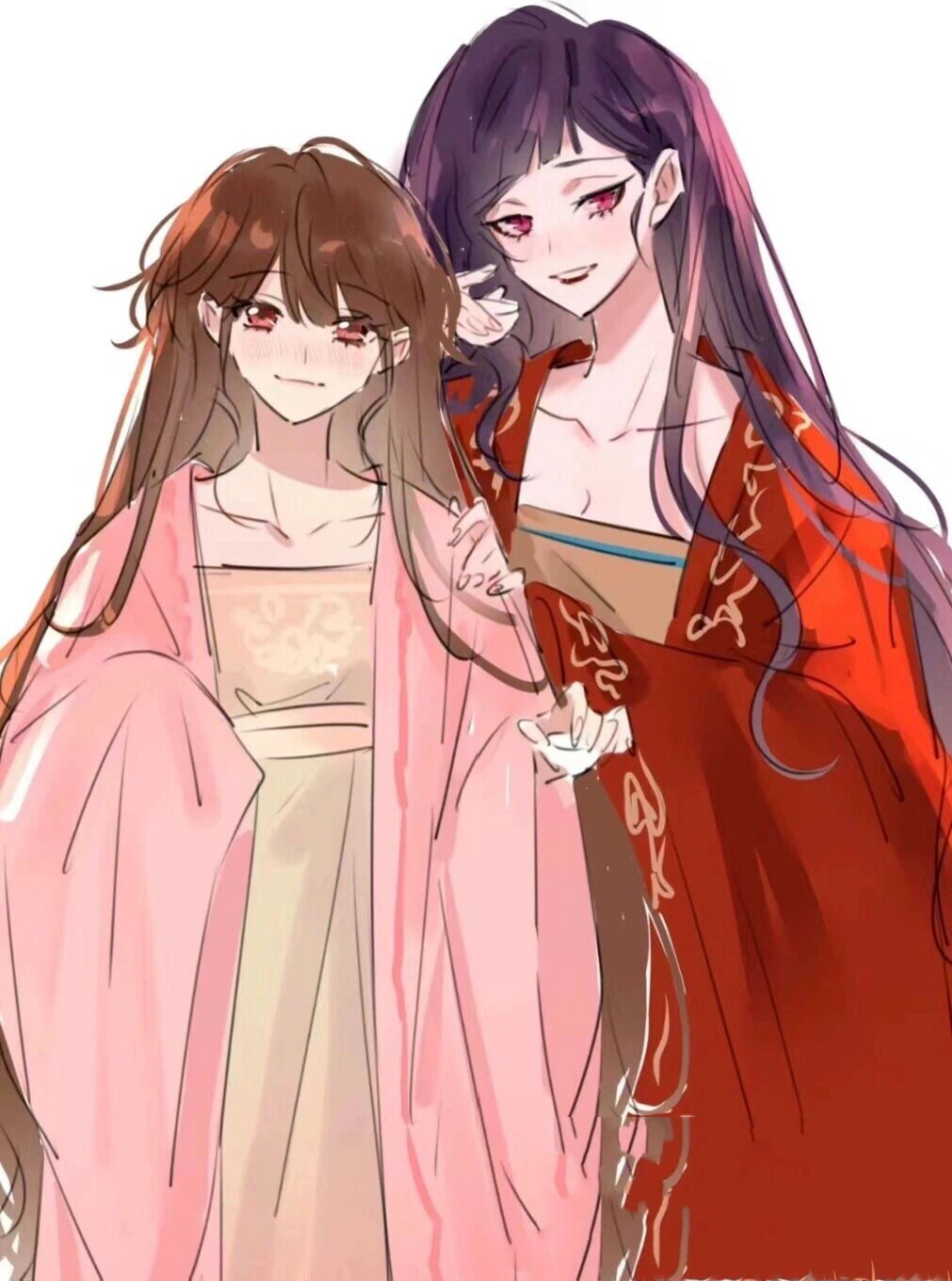 这画风我太爱了 画了好久.感觉叶云裳衬托出七七的美