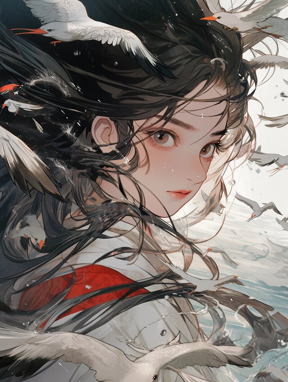 古风美女 | 白衣仙鹤