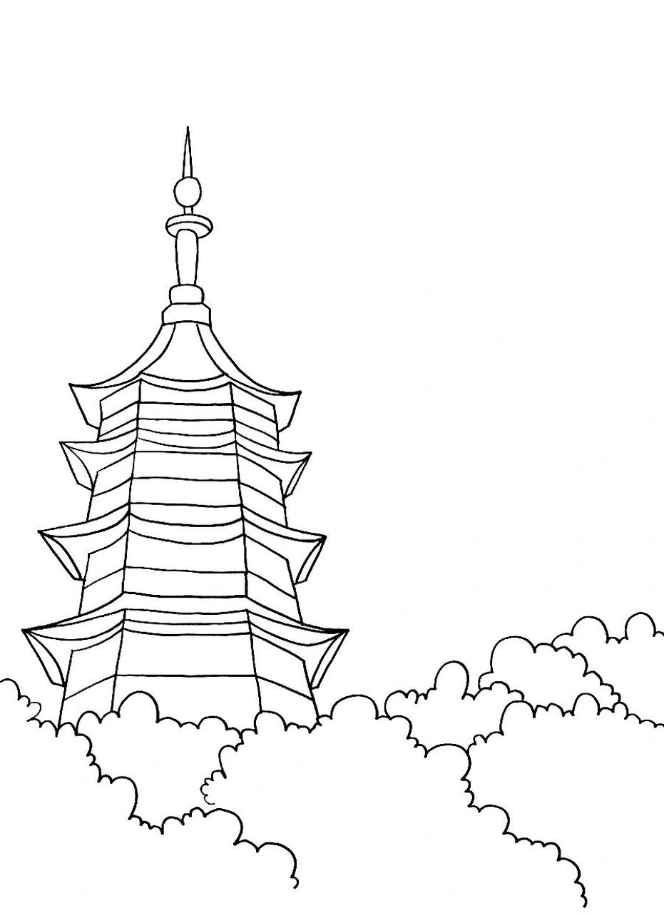 儿童画教程|古建筑之美-塔 💚【塔】  要说到祖国大地上遗存最多的