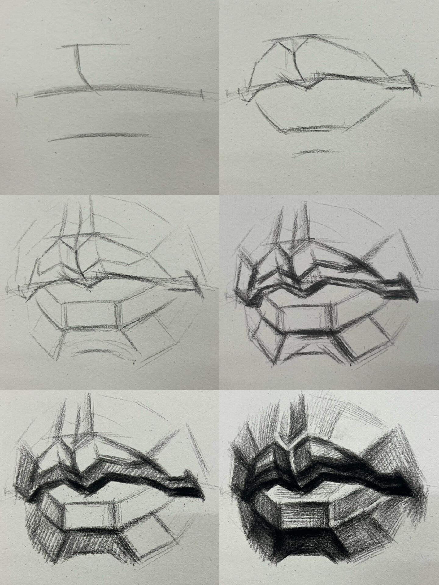 干货来啦!今天示范的素描嘴唇结构作画步 嘴唇结构的学习