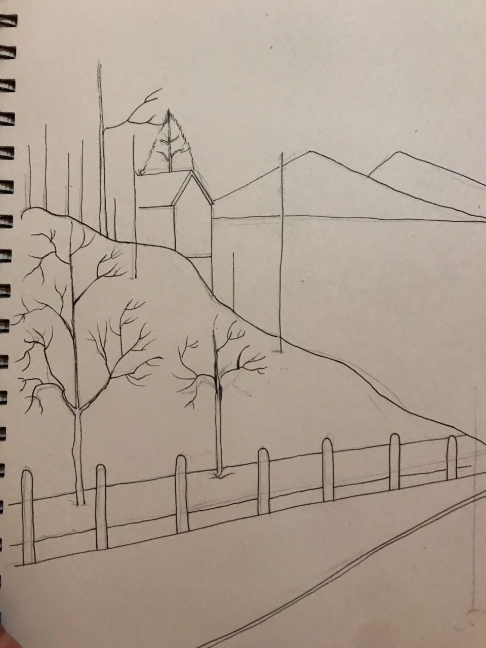 画画166天|线稿速写|风景篇|含步骤 山川湖泊雪山 临摹来源小红书