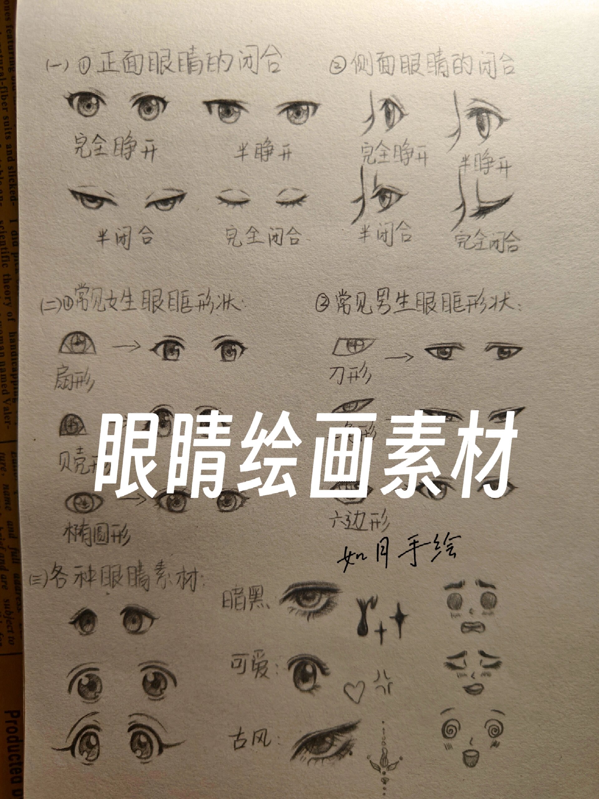 各种眼睛绘画素材大全