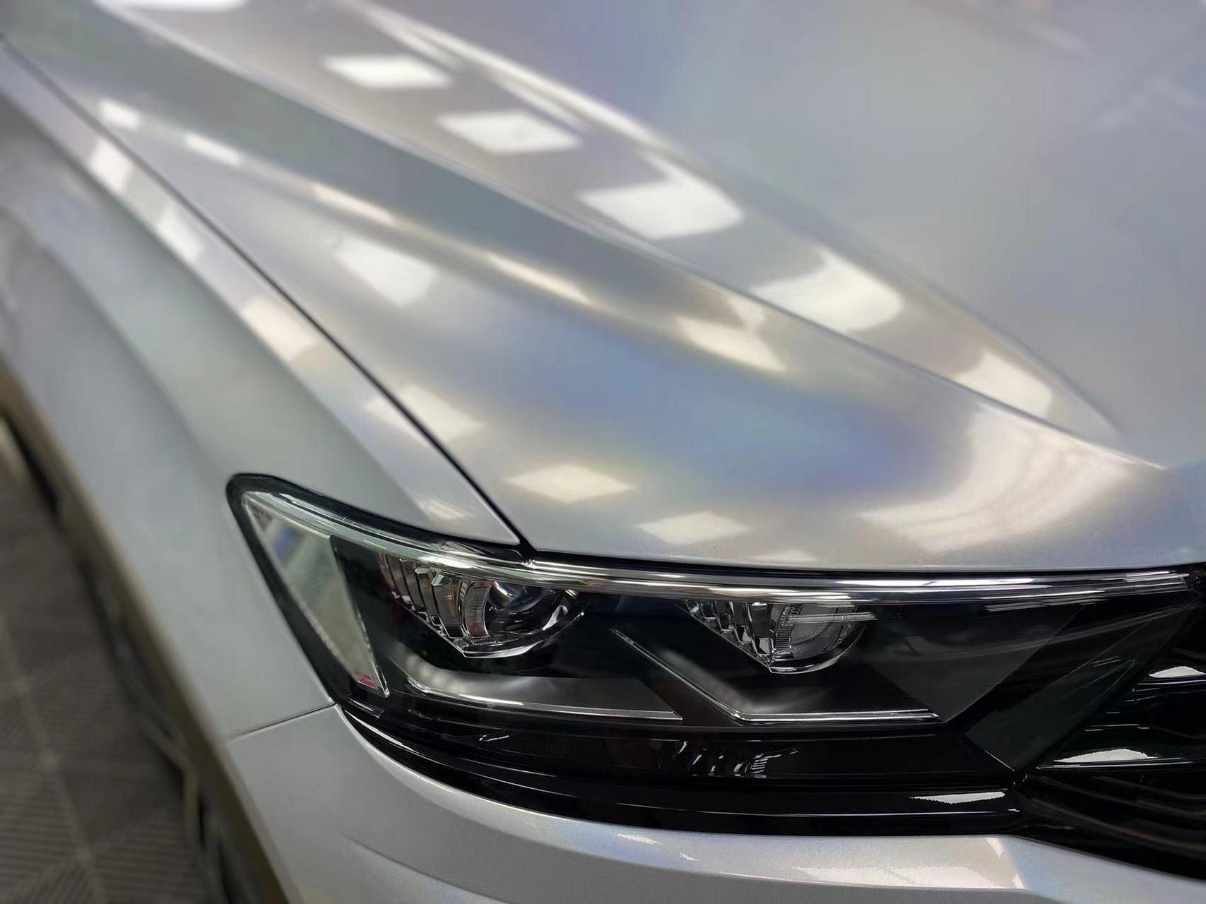 大众探岳改色案例——七彩镭射白.