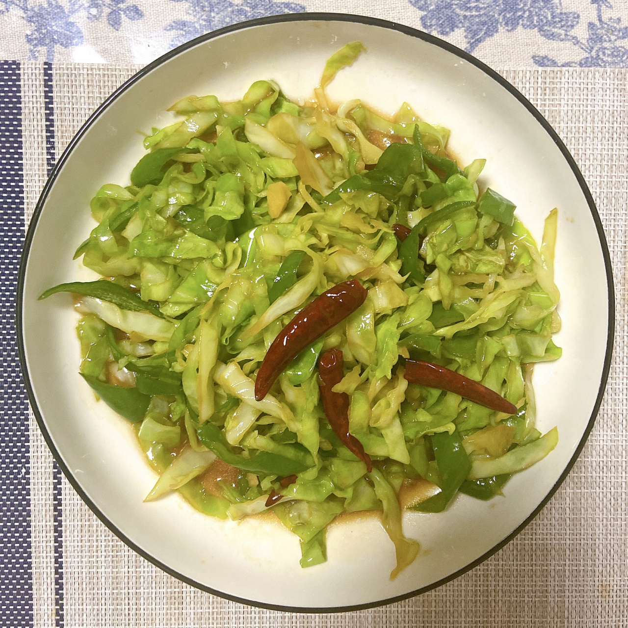 清炒包菜丝01 包菜1颗,青椒1根,蒜末00干辣椒9215 - 166