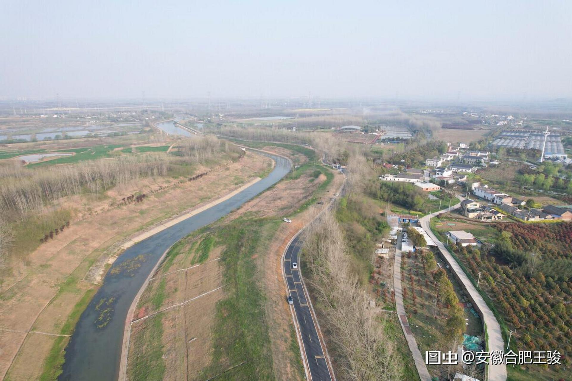 2022年4月3日,大疆無人機滁河干渠生態休閒風光帶.旅行城市風光