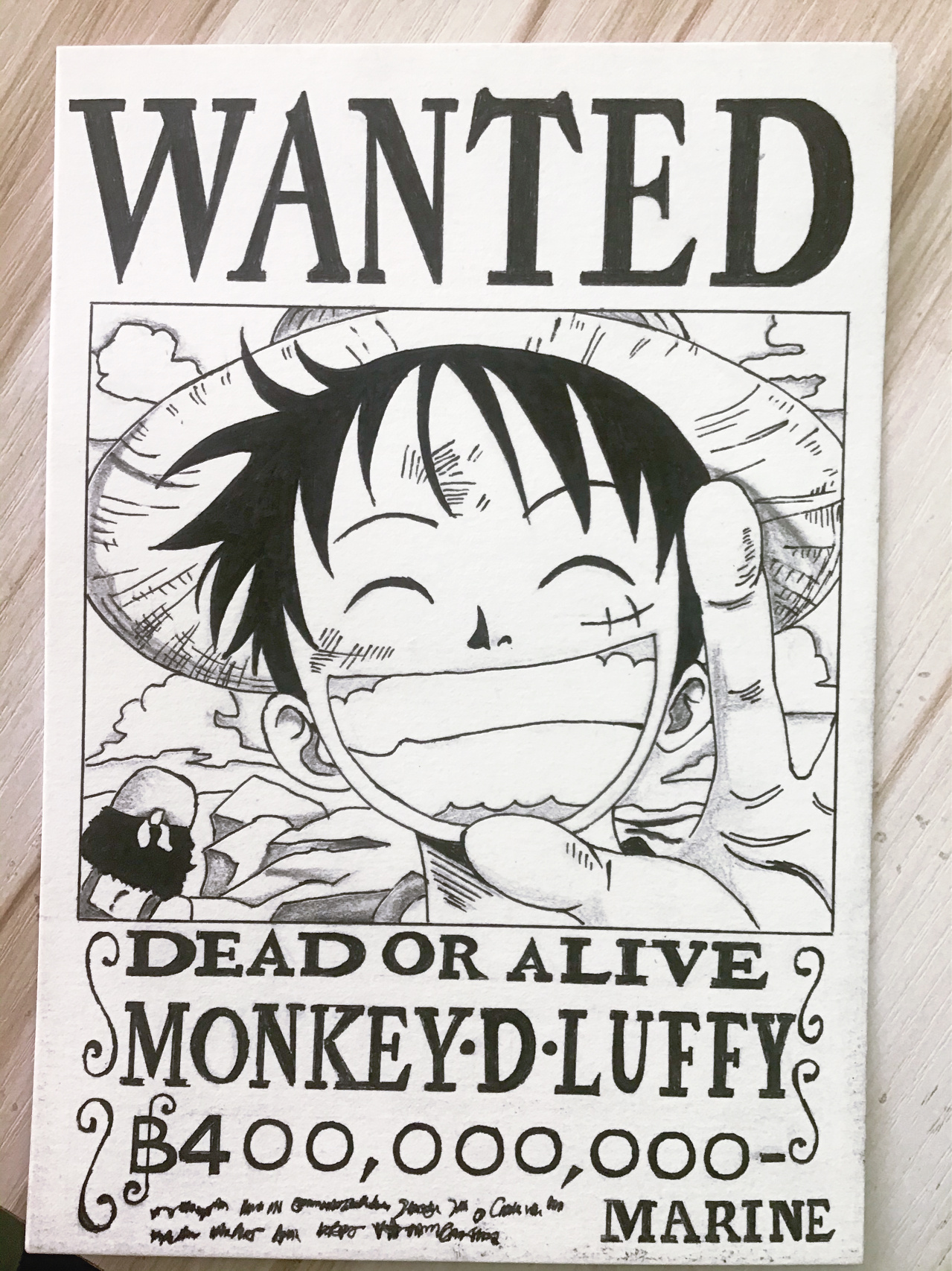 海贼王 路飞通缉令