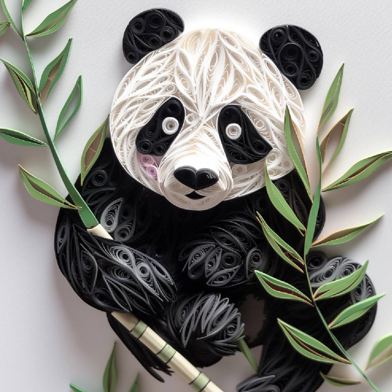 预祝丫丫回国一切顺利 国宝熊猫衍纸手工