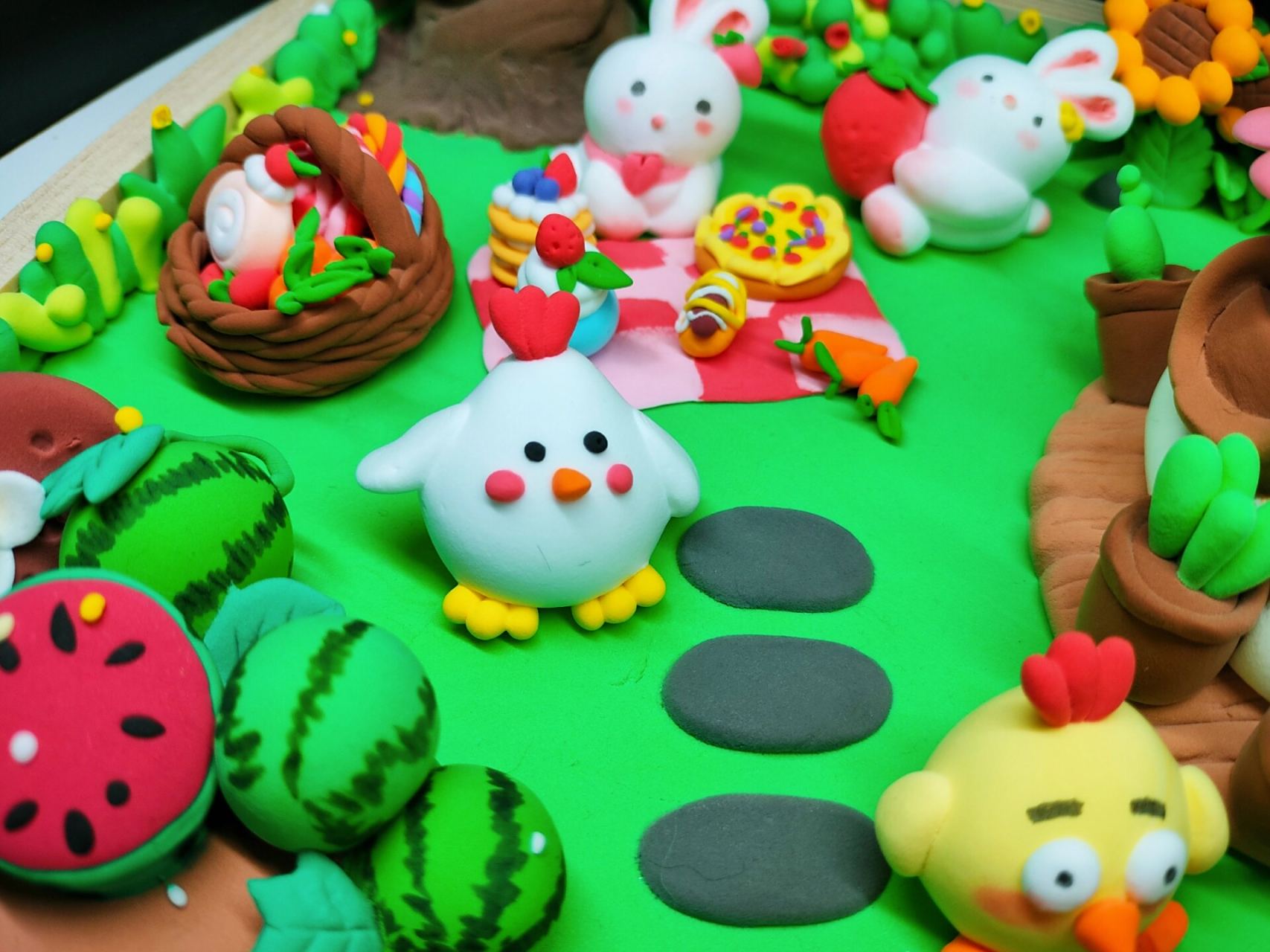 儿童超轻黏土夏日动物农场欢乐派对作品 帮隔壁姐姐儿子做的五一手工