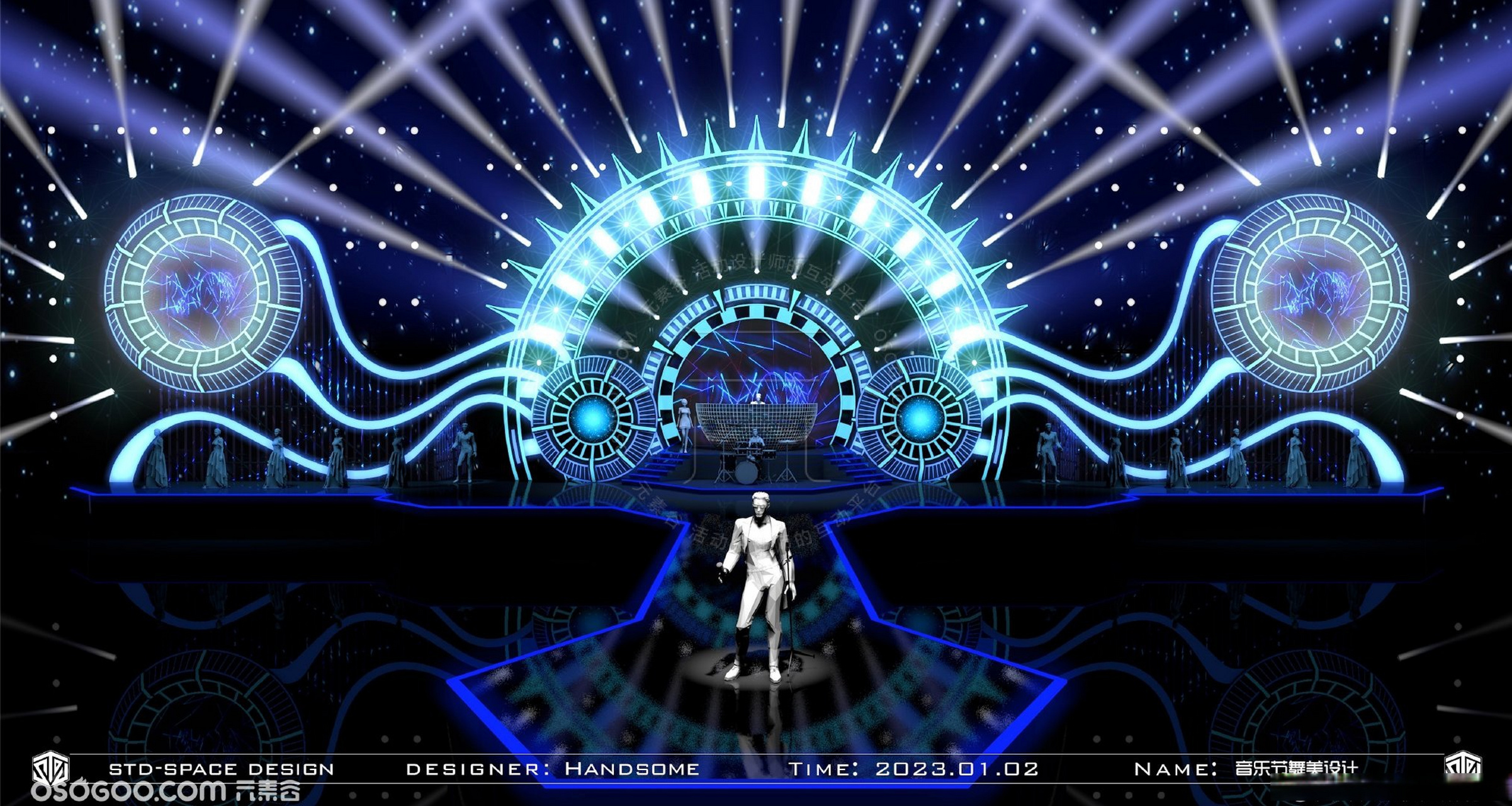 电音节舞台设计,音乐节舞美设计,演唱会舞台设计.#元素谷