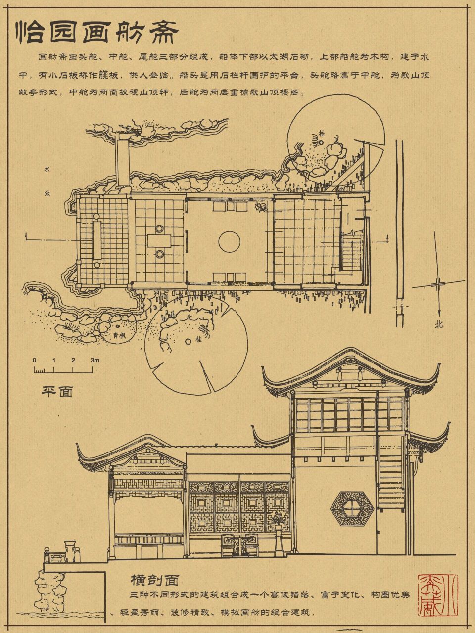 【古典园林建筑——榭,舫】 90榭与舫多属临水建筑.