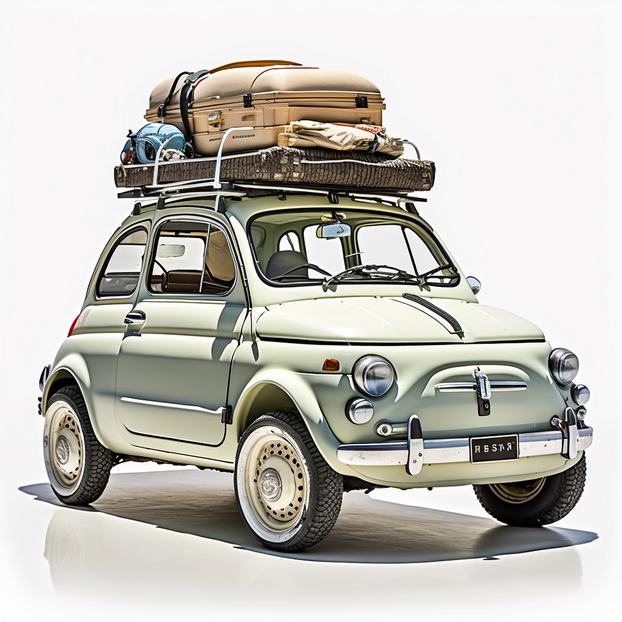 ai画| fiat500 nuova 一个人出游正好 意大利国民经典小车,一个人出游