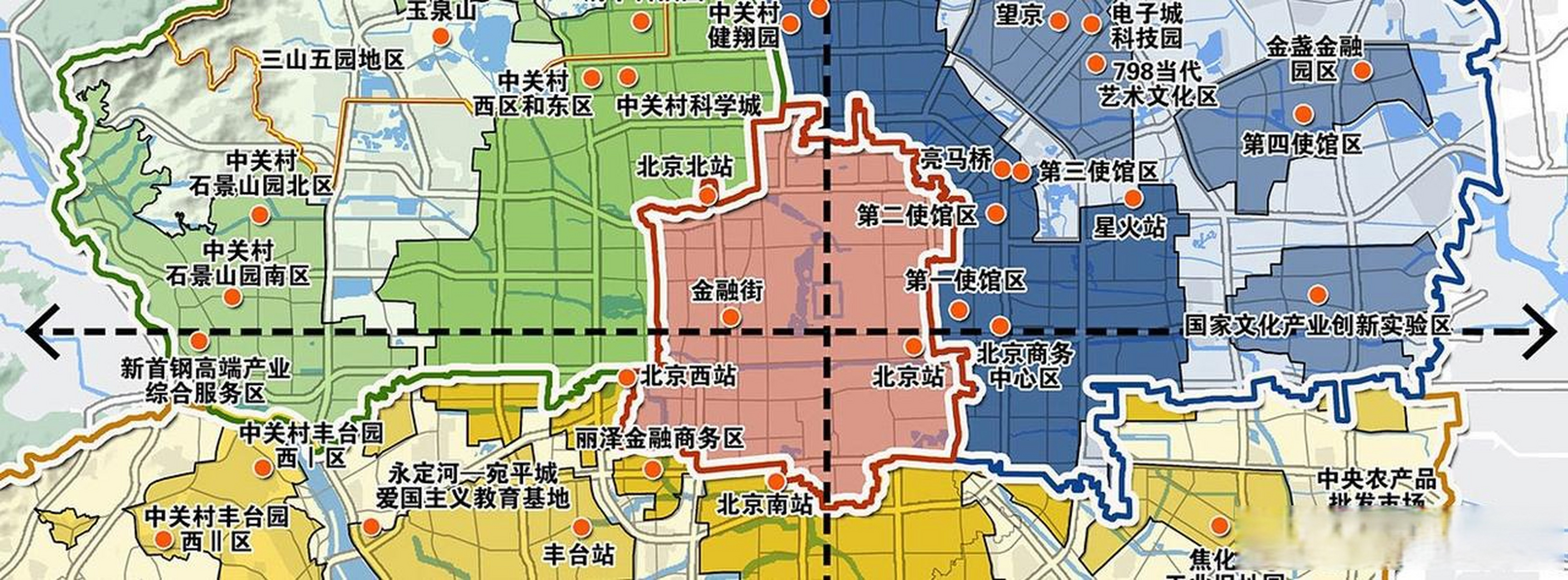 根据北京最新的总体规划,未来沿长安街分布着一系列重要的节点,包括