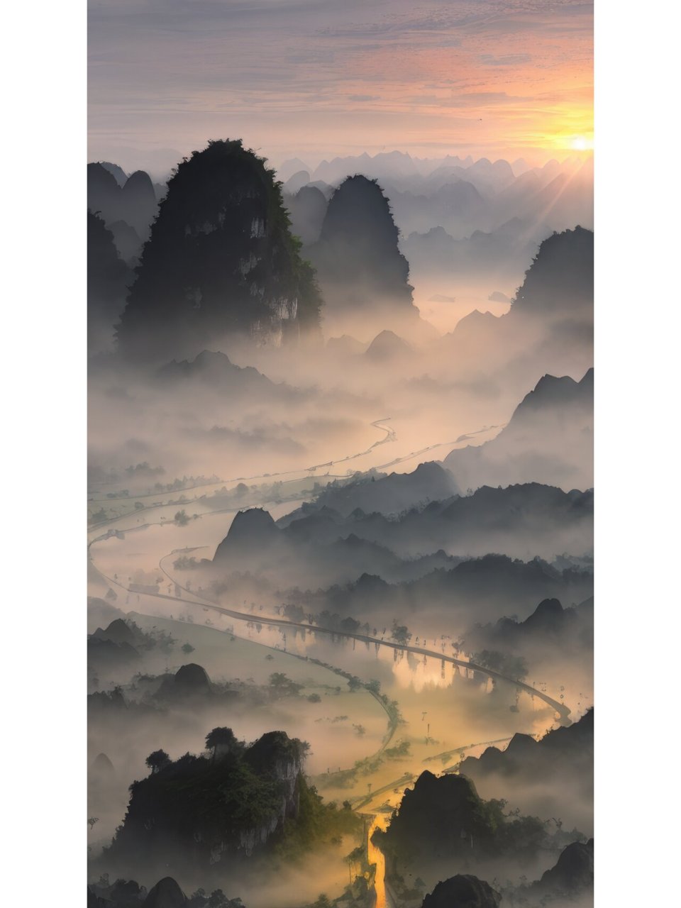 治愈系水墨风景壁纸—彩墨山水 拿图请留痕,需要原图请发私信,免费送