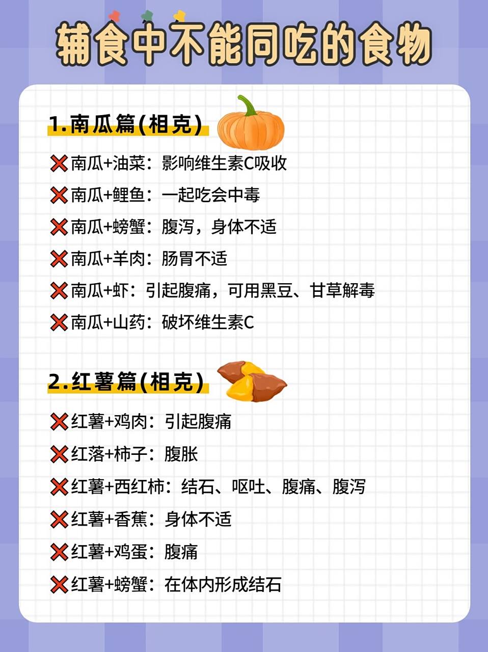 【辅食禁忌】食物相克表,给宝宝存下吧7515 9299宝宝添加辅食