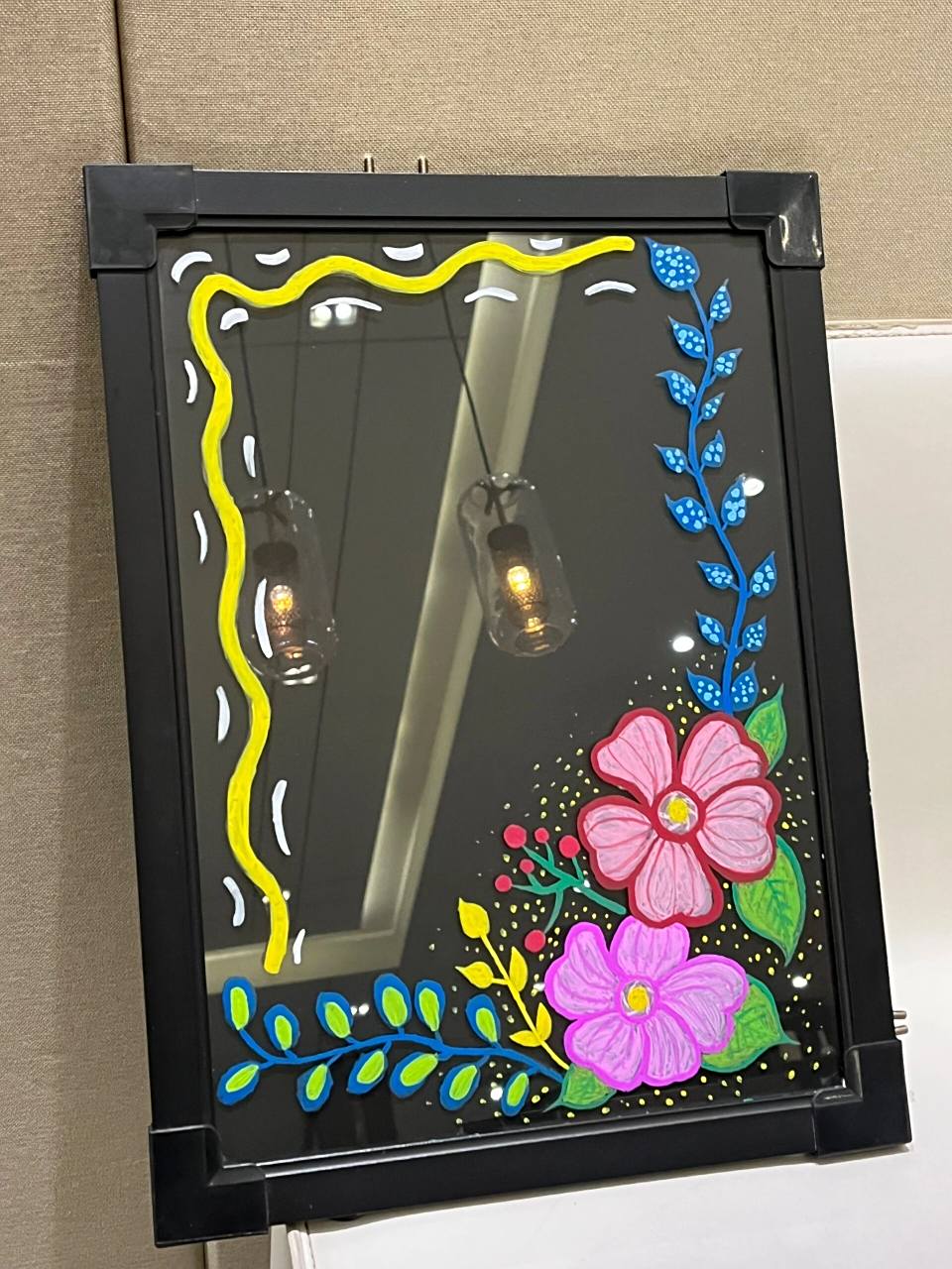 案场荧光板绘画 春天当然要画花啦9496