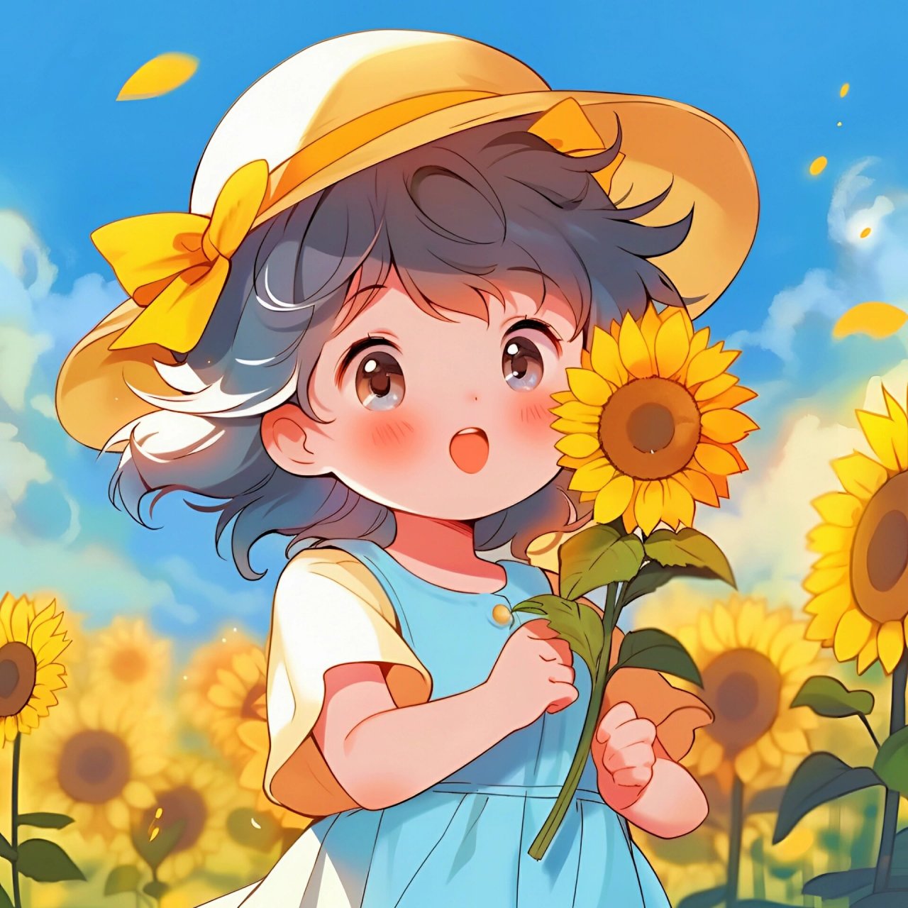温暖治愈向日葵女生头像 做一个向日葵一样的女孩,温暖 乐观 积极向上