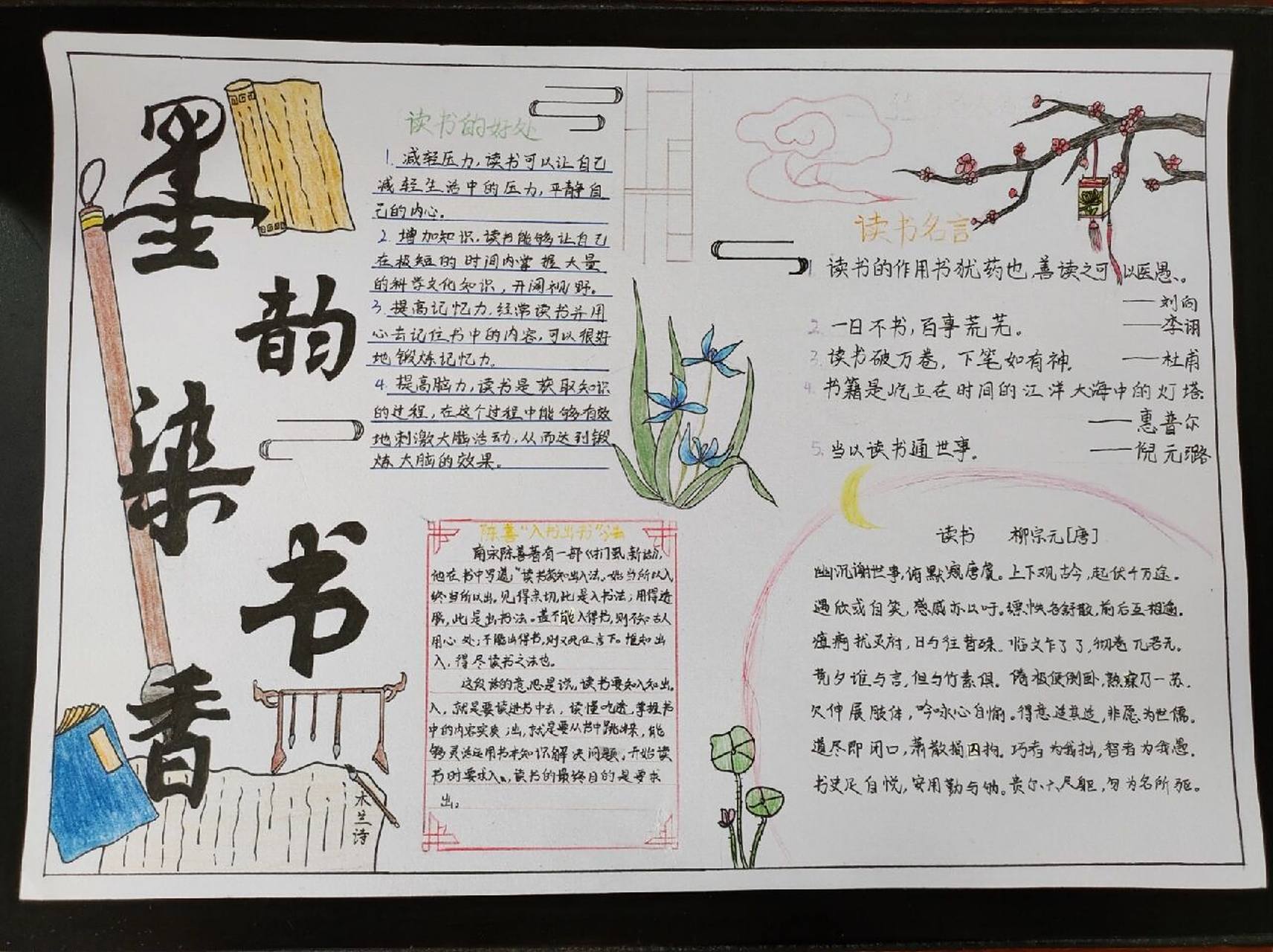 书香墨香校园手抄报