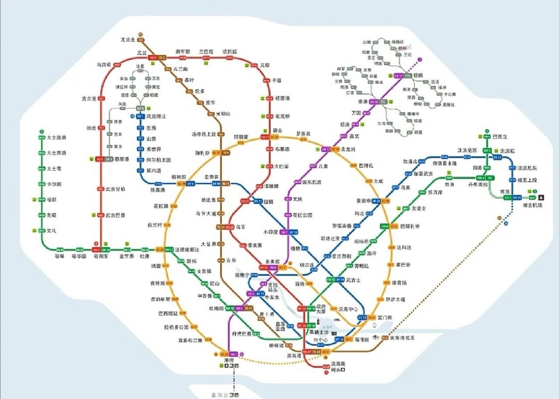新加坡地铁(mrt)线路图9492