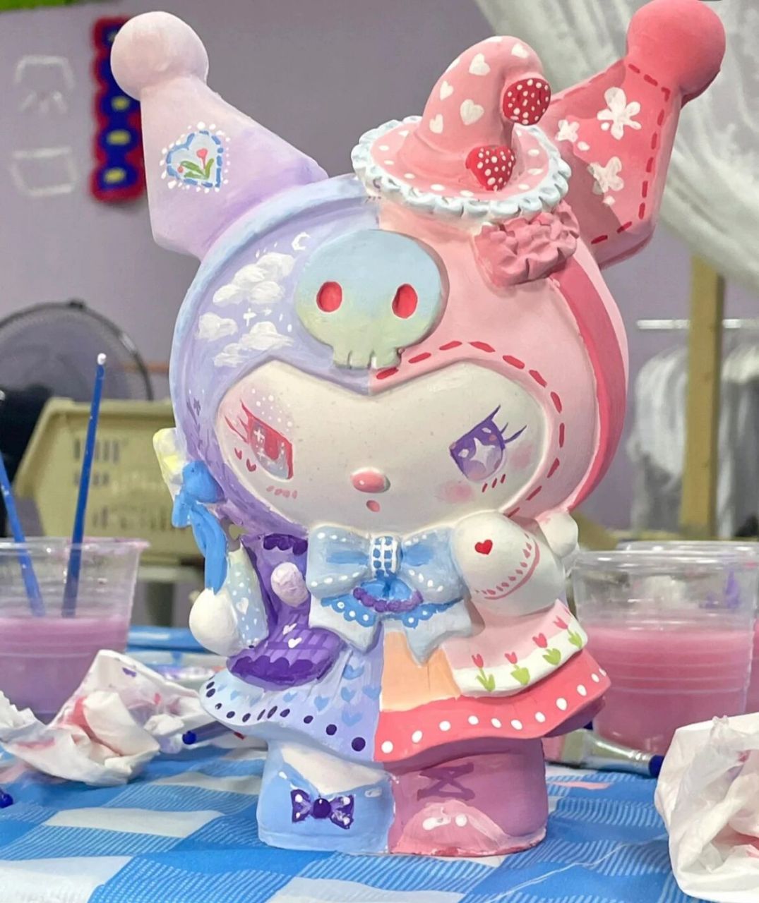 库洛米石膏娃娃涂色 耗时3小时的库洛米完成!