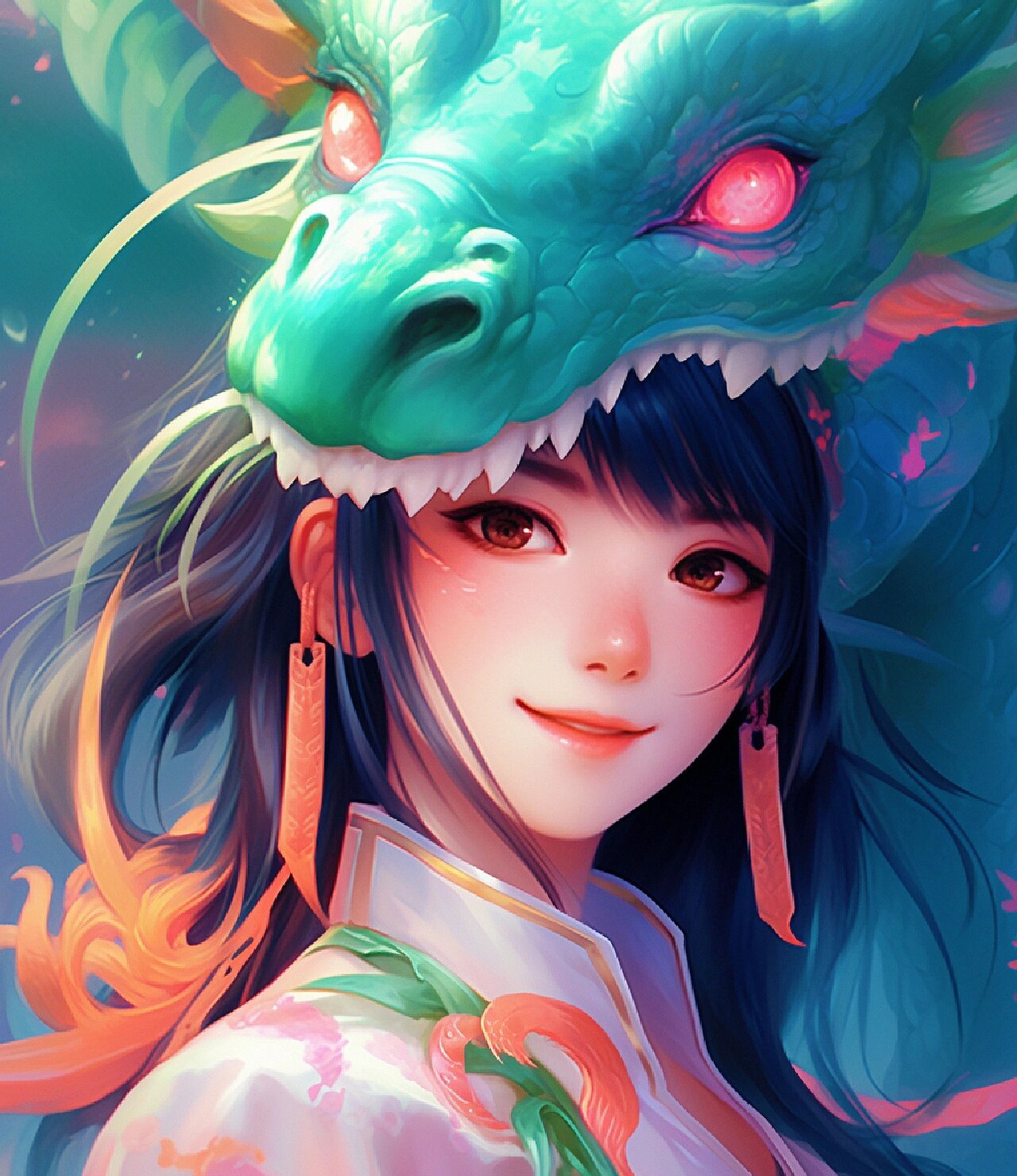 龙女卡通可爱风格,快来成为"驯龙高手吧" 想要咒语的找我拿哦