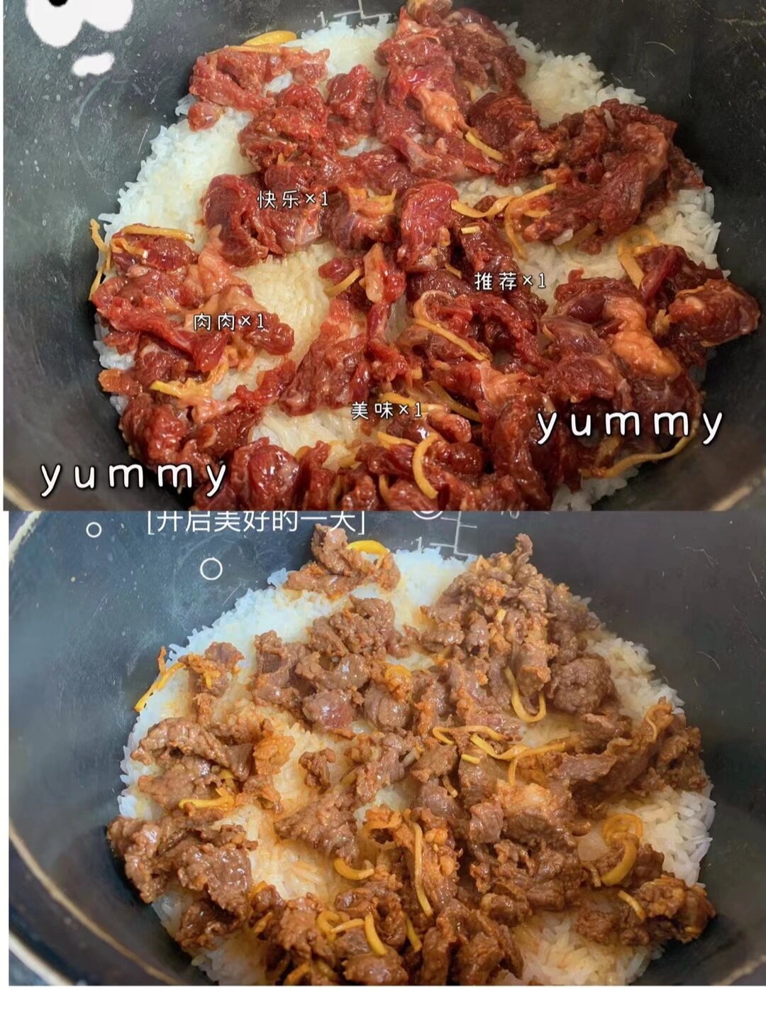 电饭煲焖牛肉饭图片