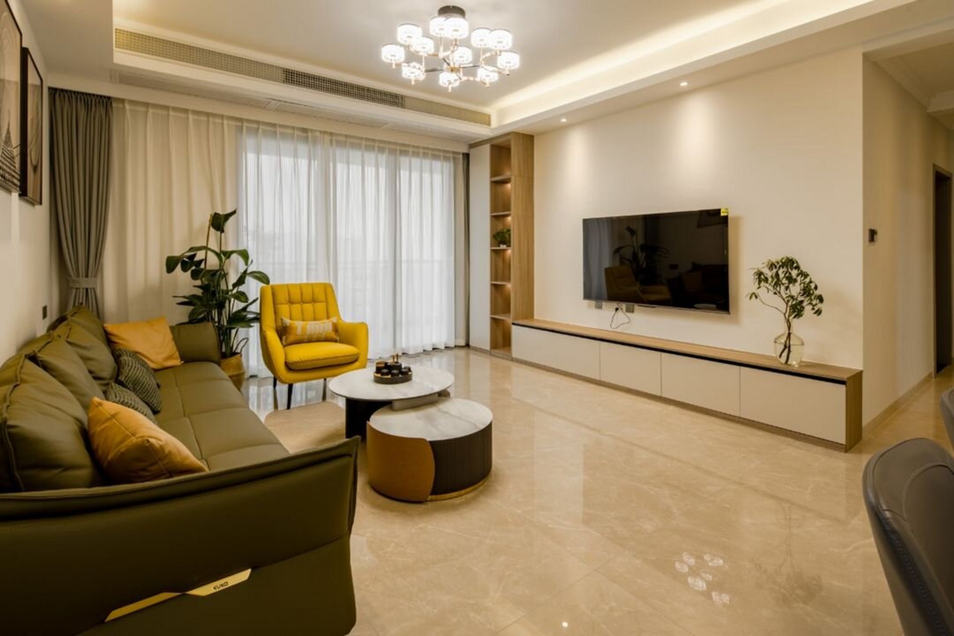 98都说l型电视柜的效果图和做出来是两个东西,看看这个落地实拍有