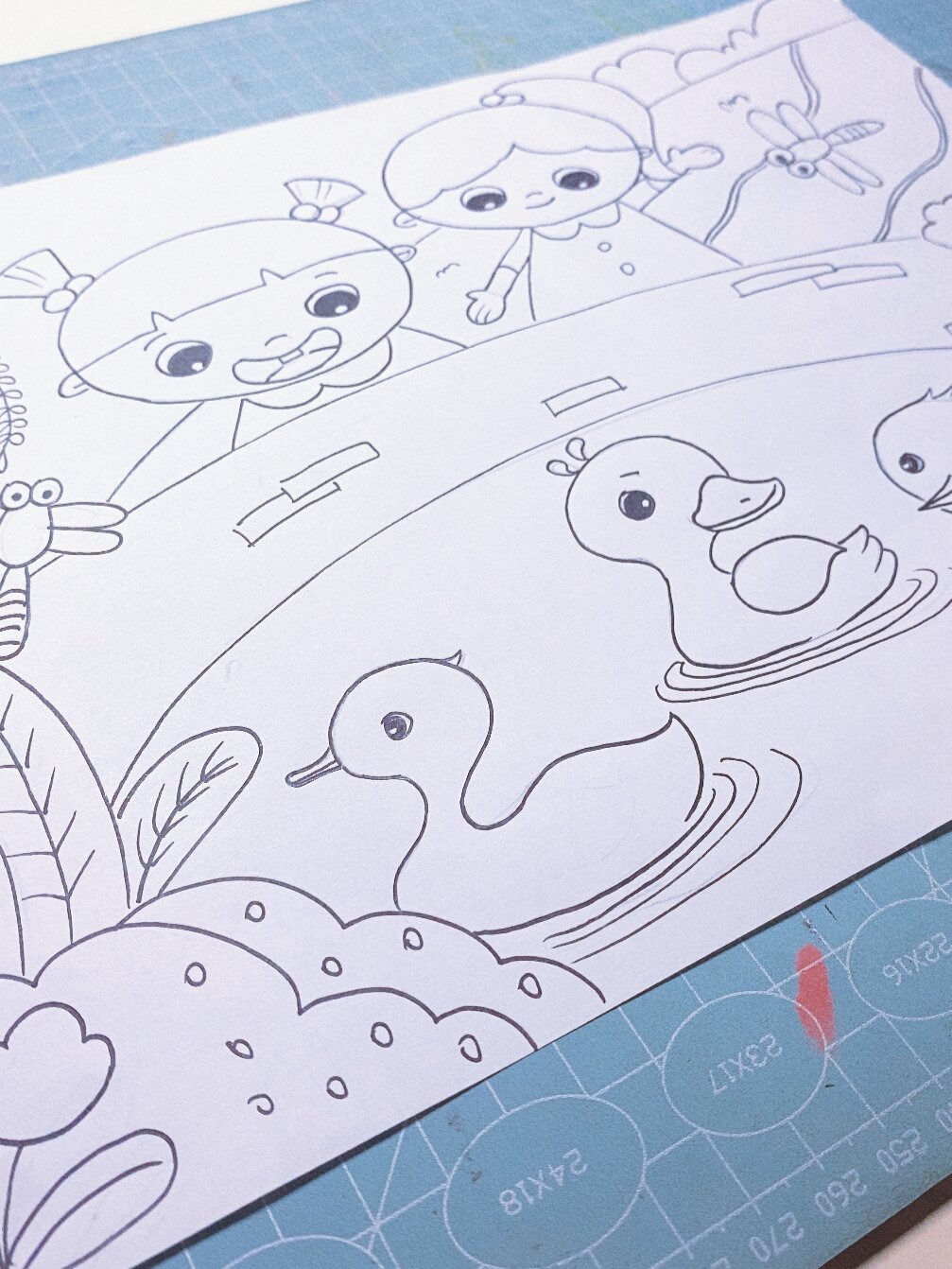 92考编主题画——数鸭子 适用主题 92夏天 92去郊游 92好朋友