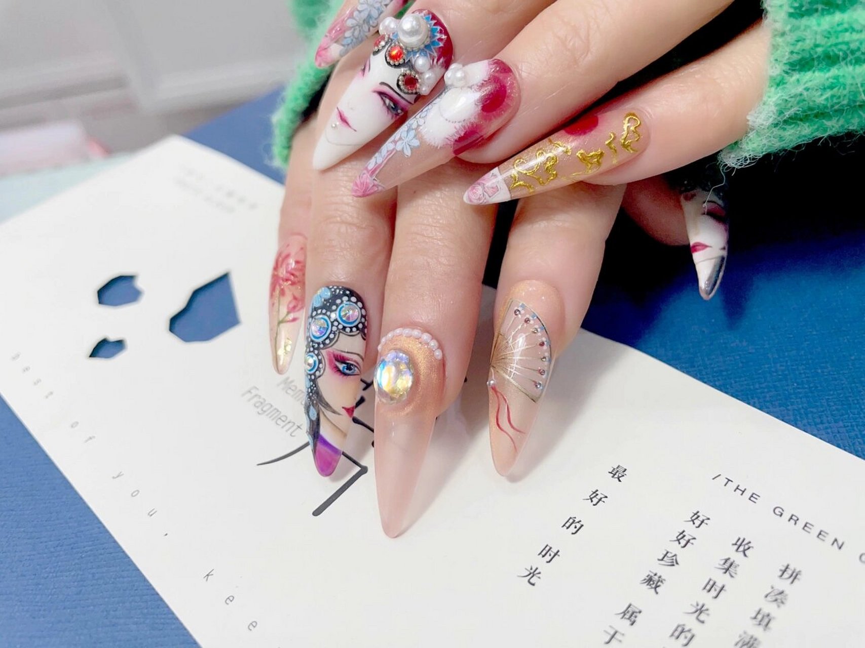 国粹 花旦 脸谱 戏曲 美甲(彩绘) 再见2020,你好2021    过年给自己亲