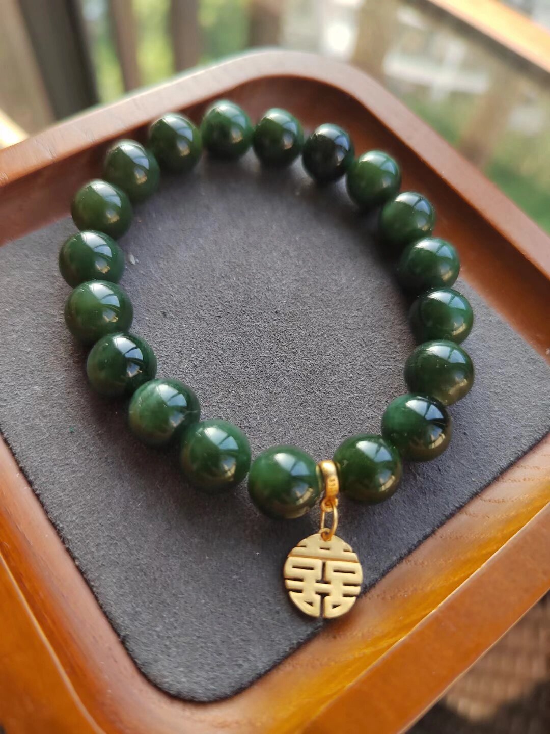 黑猫眼～10mm和田玉碧玉黑猫眼微猫眼手串