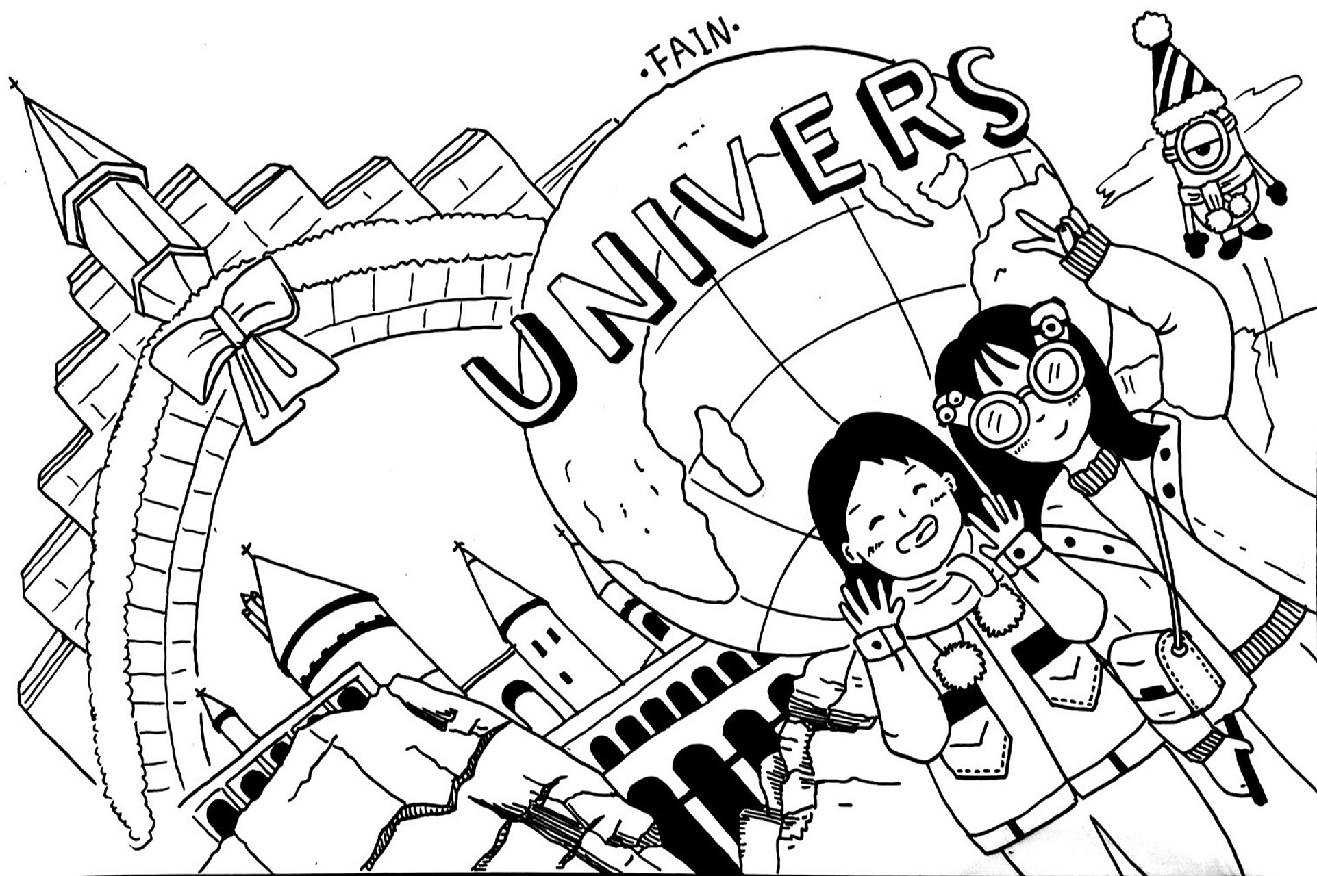 手绘day14:环球影城 今天继续旅行主题——环球影城