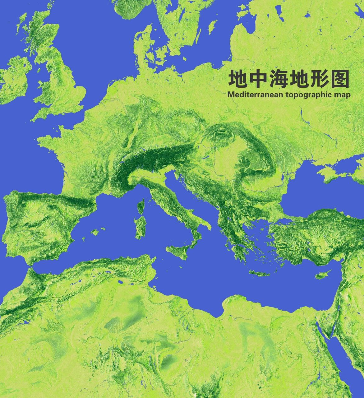 地中海地形图