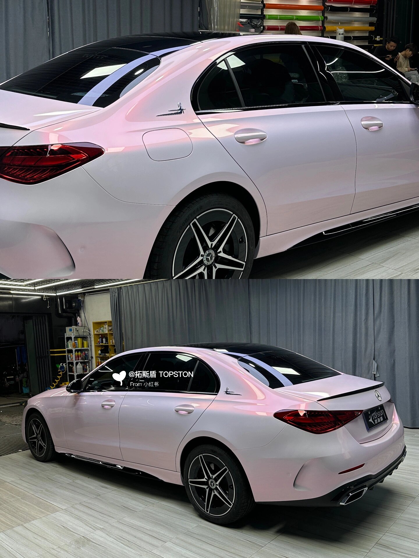pink benz95美到心巴上的奔驰c260l93