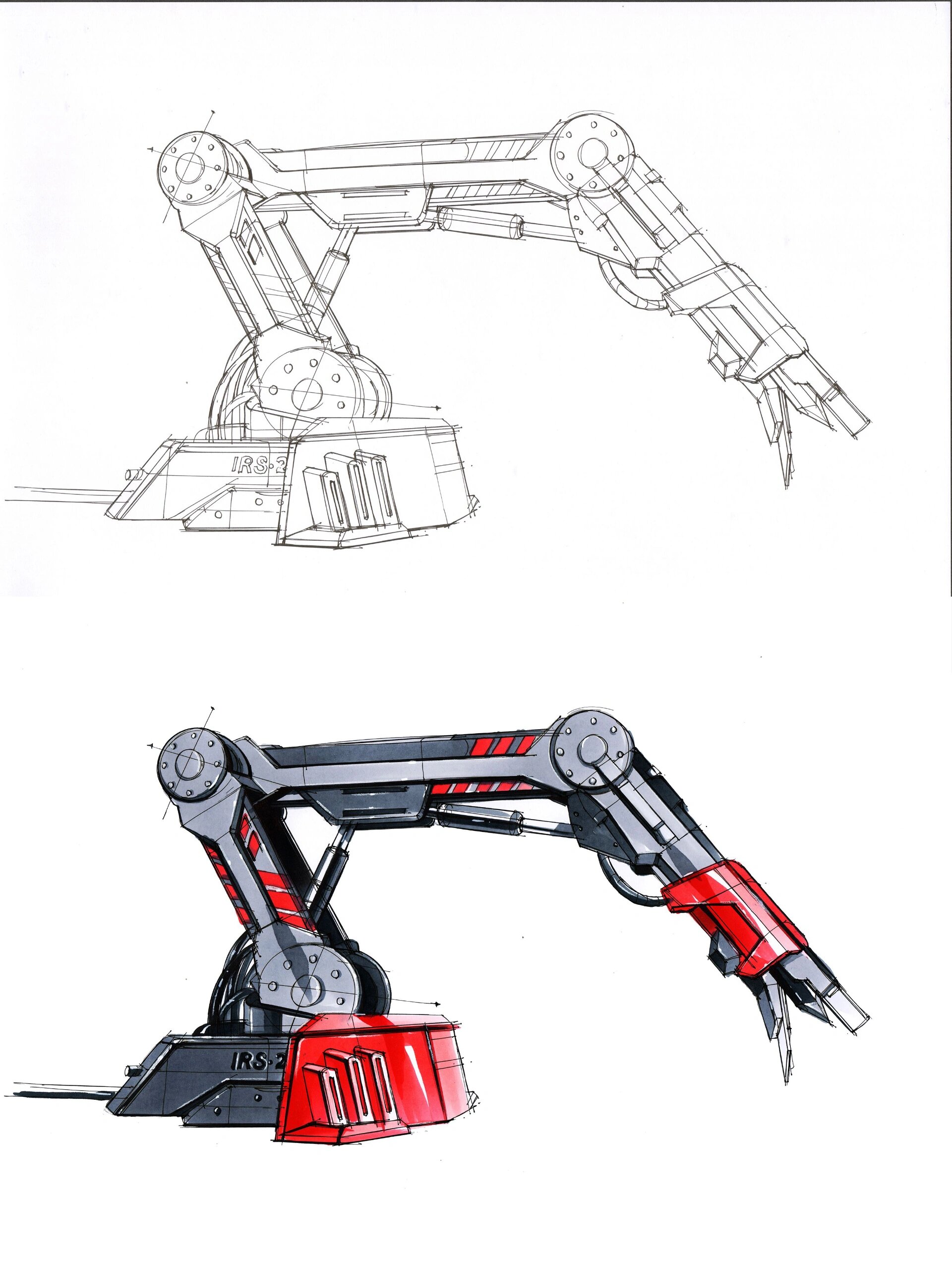 产品设计手绘——机械臂设计