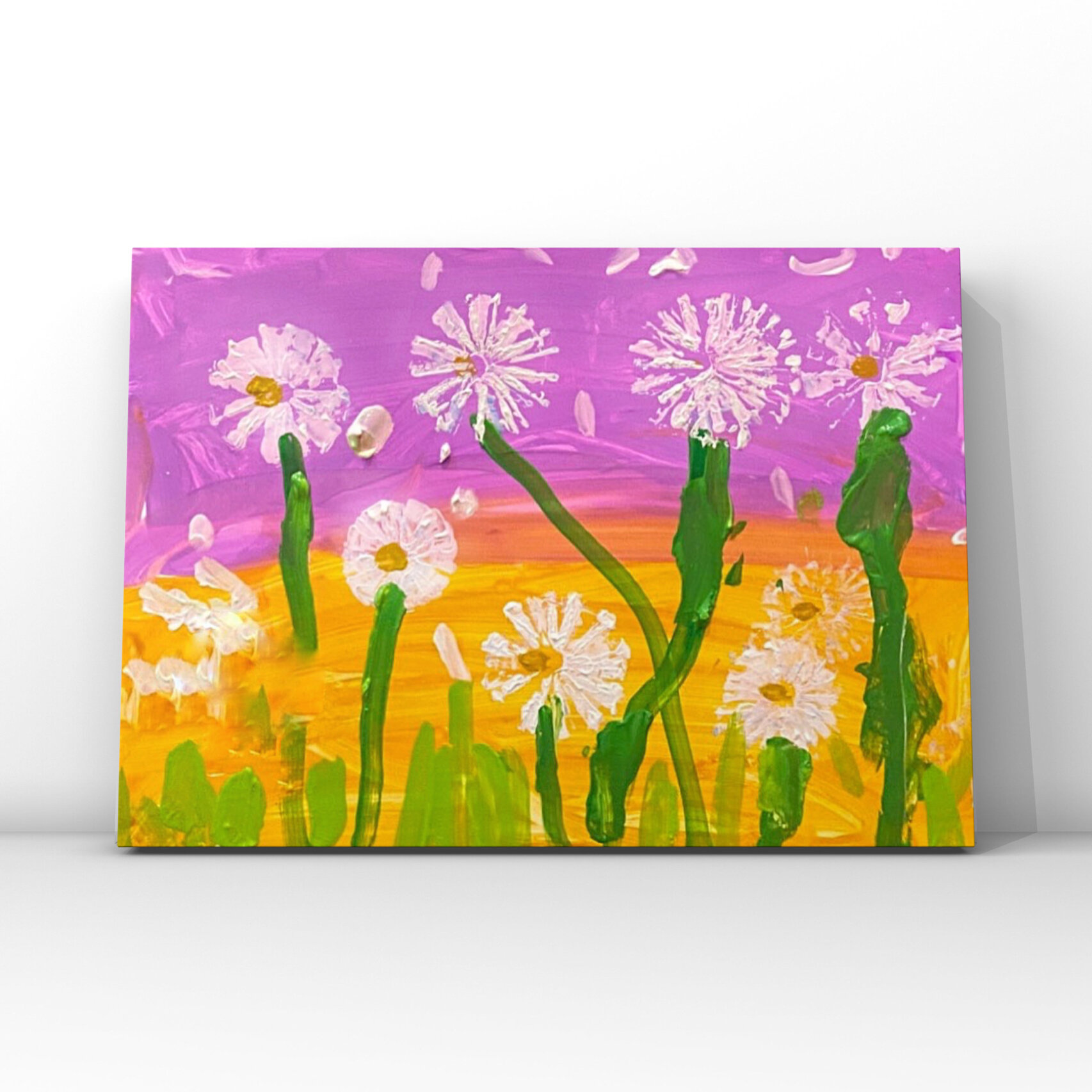 《飞舞的蒲公英》儿童水粉画 创意美术 适合年龄:3～4岁